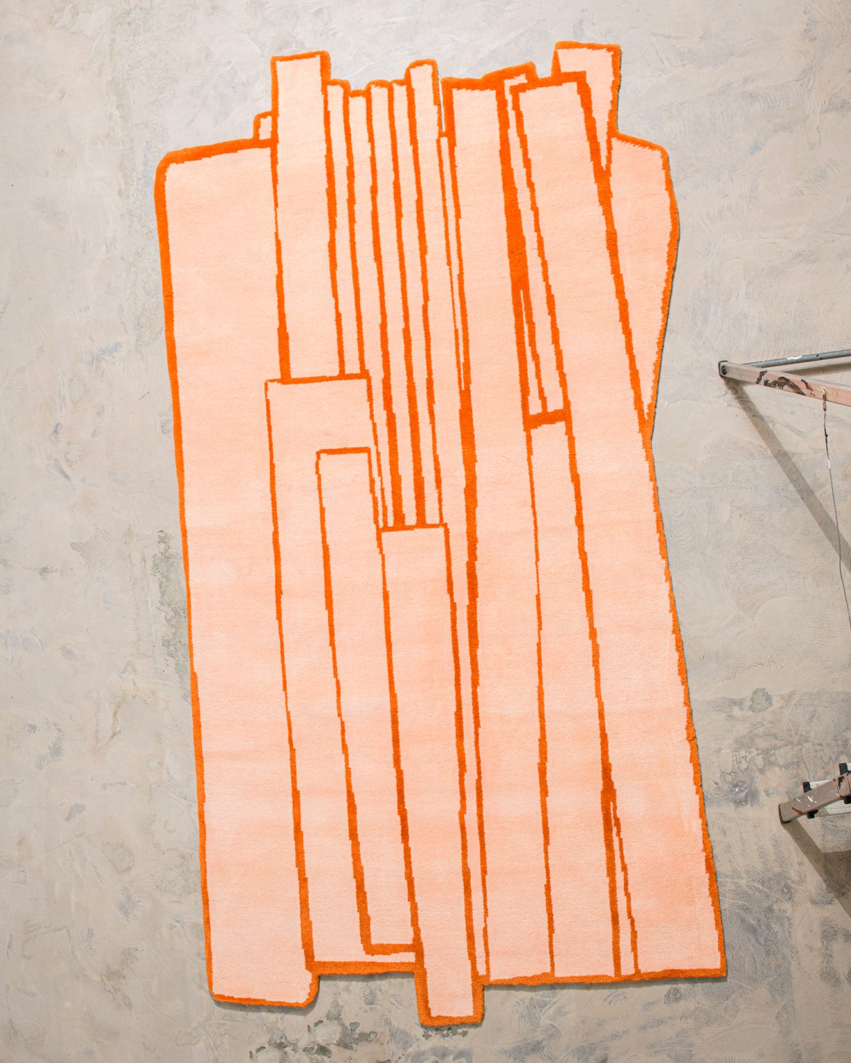 Asymmetrischer dekorativer Teppich CONTOUR orange