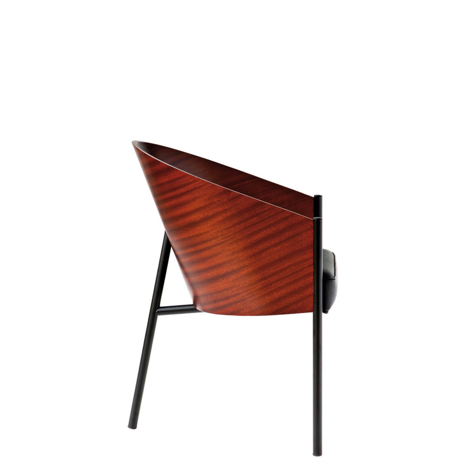 Costs chair mahogany veneer with black leather