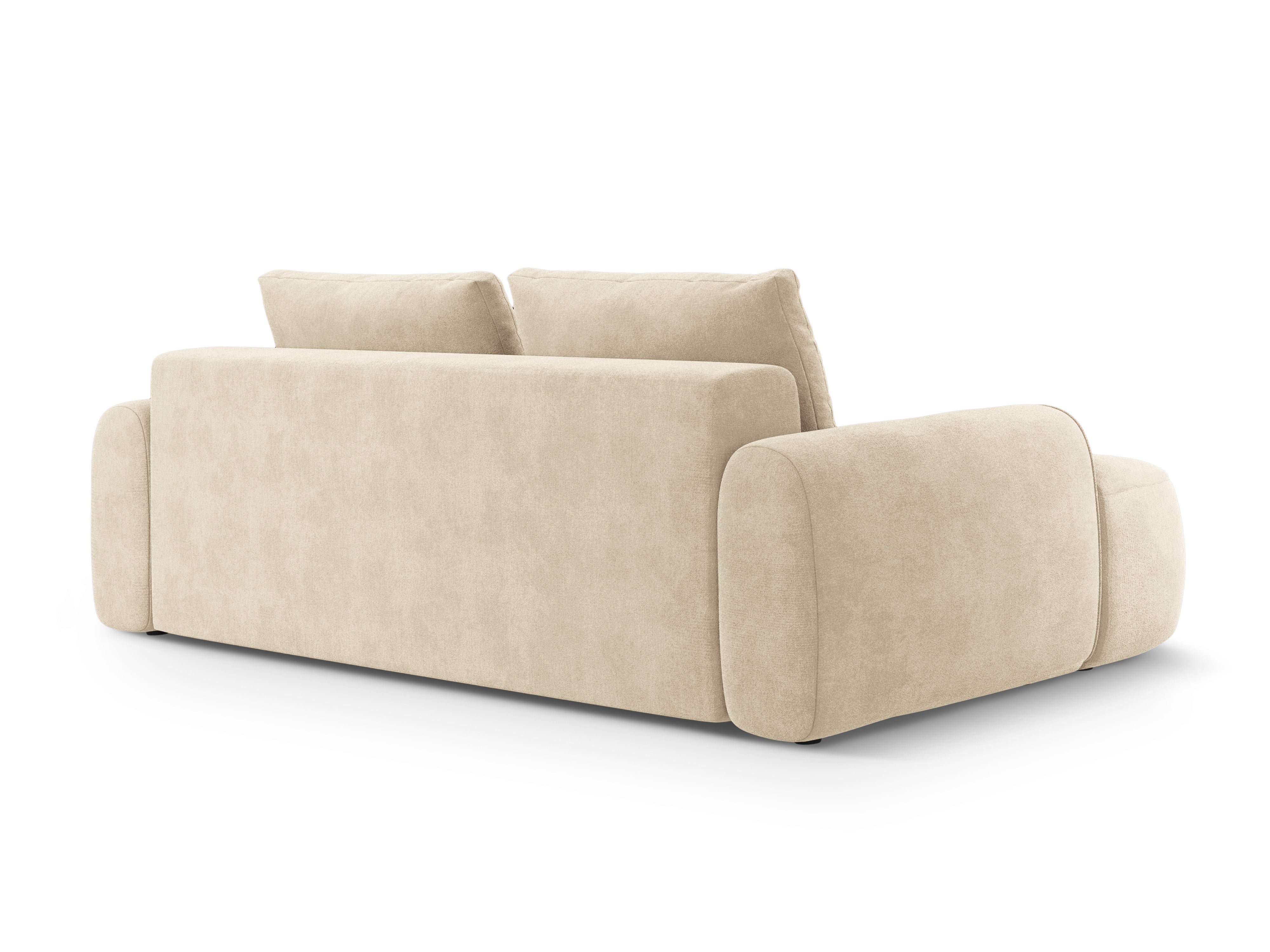 Sofa aus Samt mit Schlaf-Funktion für 4 Personen LINZ hellbeige