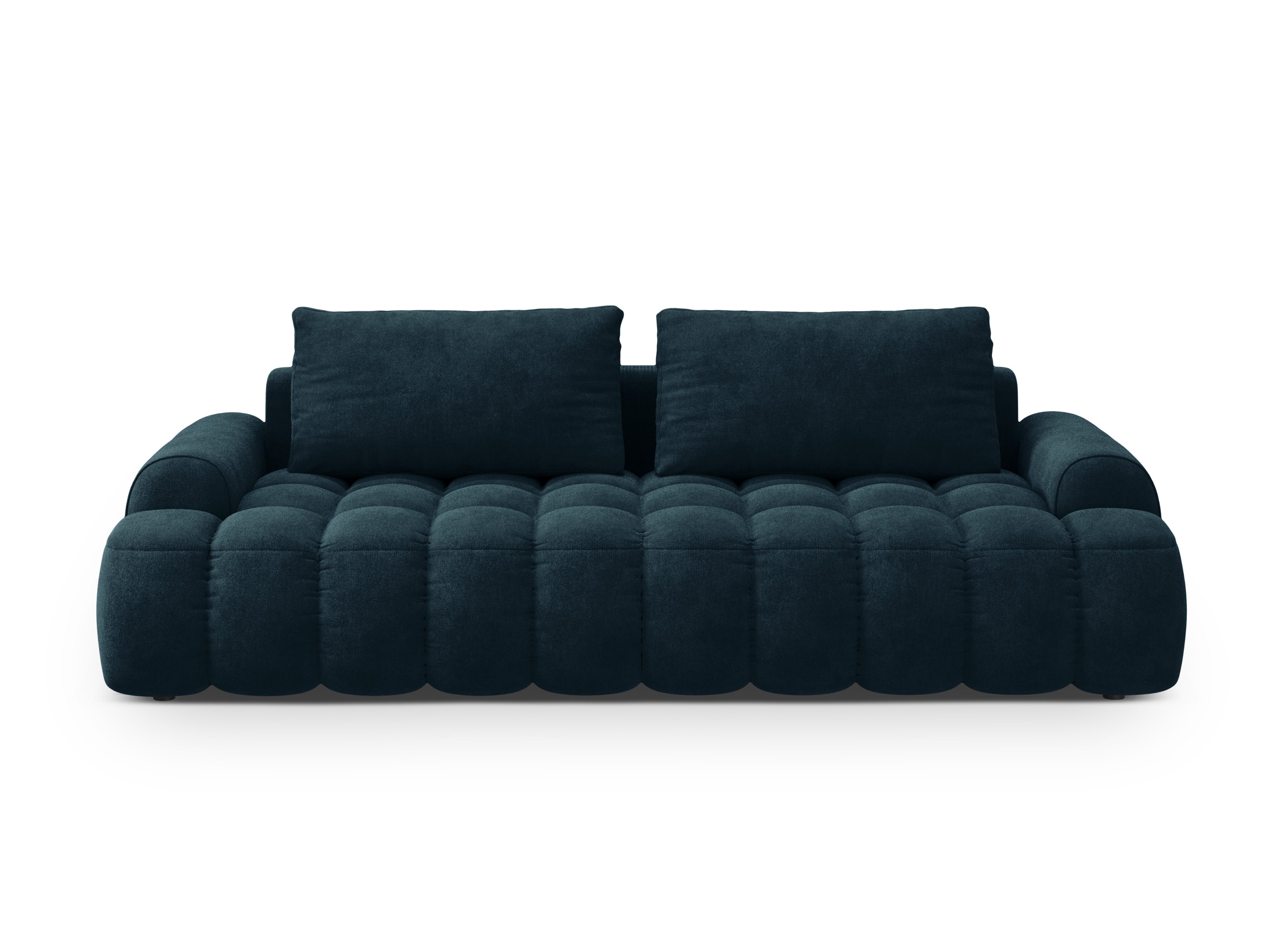 Velvet sofa with sleeping function for 4 people LINZ petrol