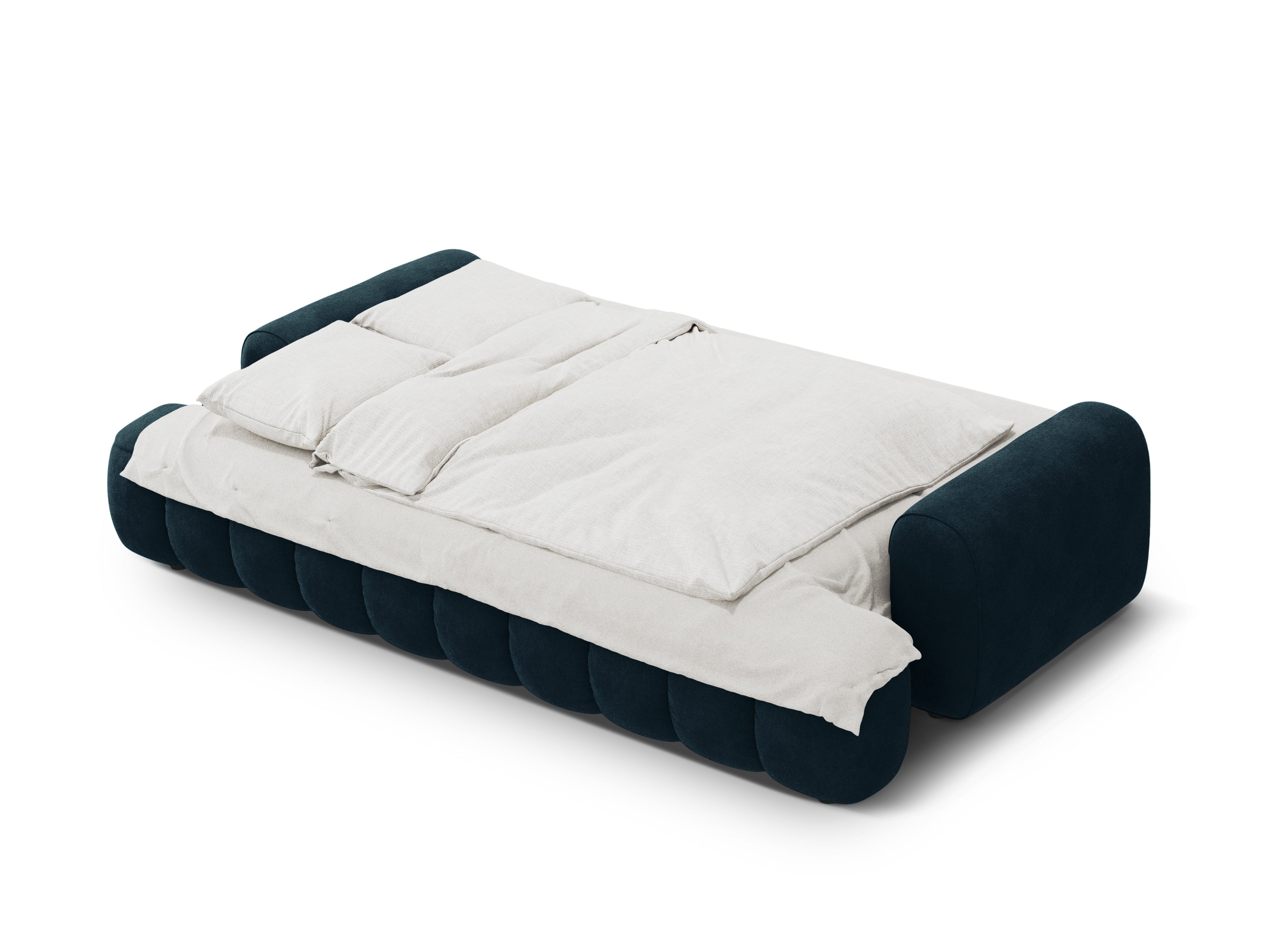 Velvet sofa with sleeping function for 4 people LINZ petrol