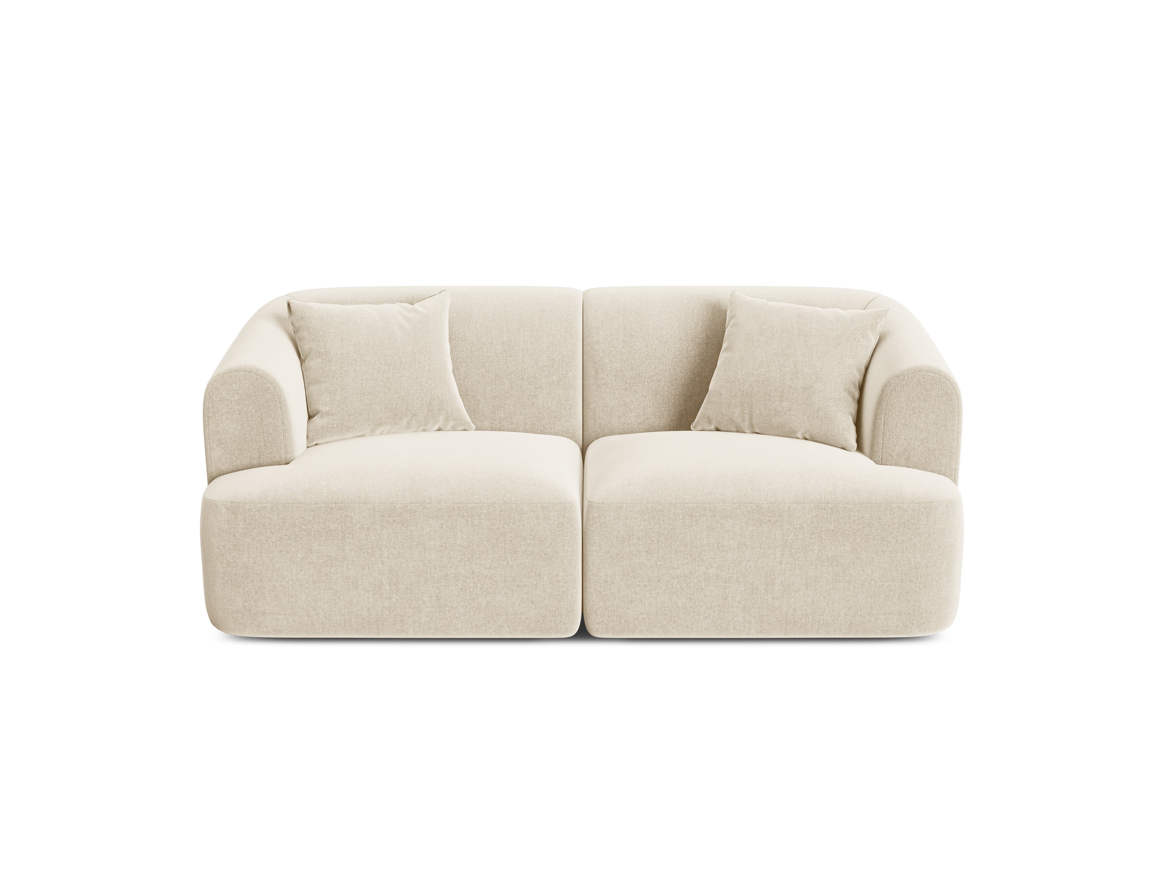 Sofa van fluweel voor 2 personen CAMPI lichtbeige