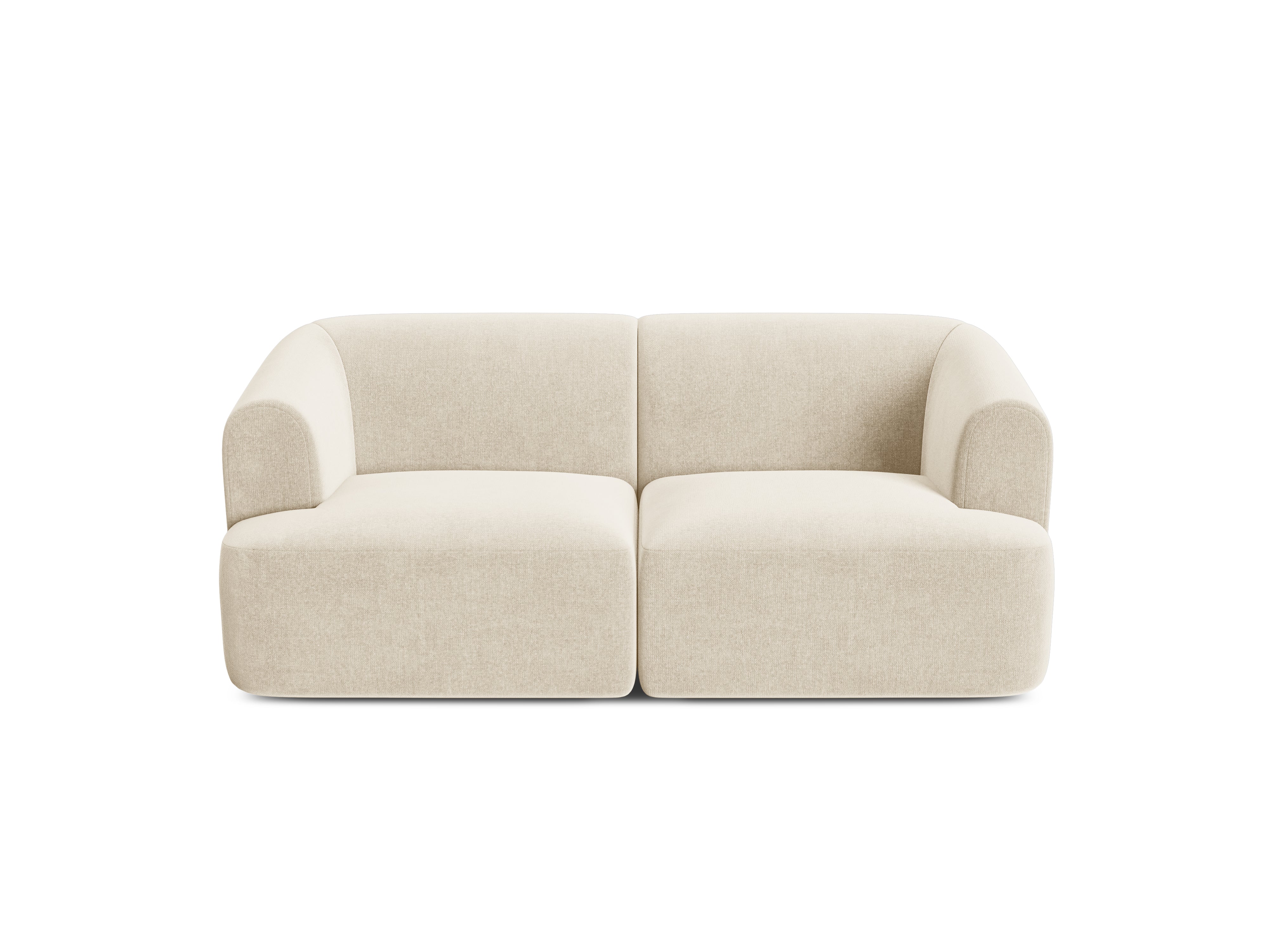 Sofa van fluweel voor 2 personen CAMPI lichtbeige