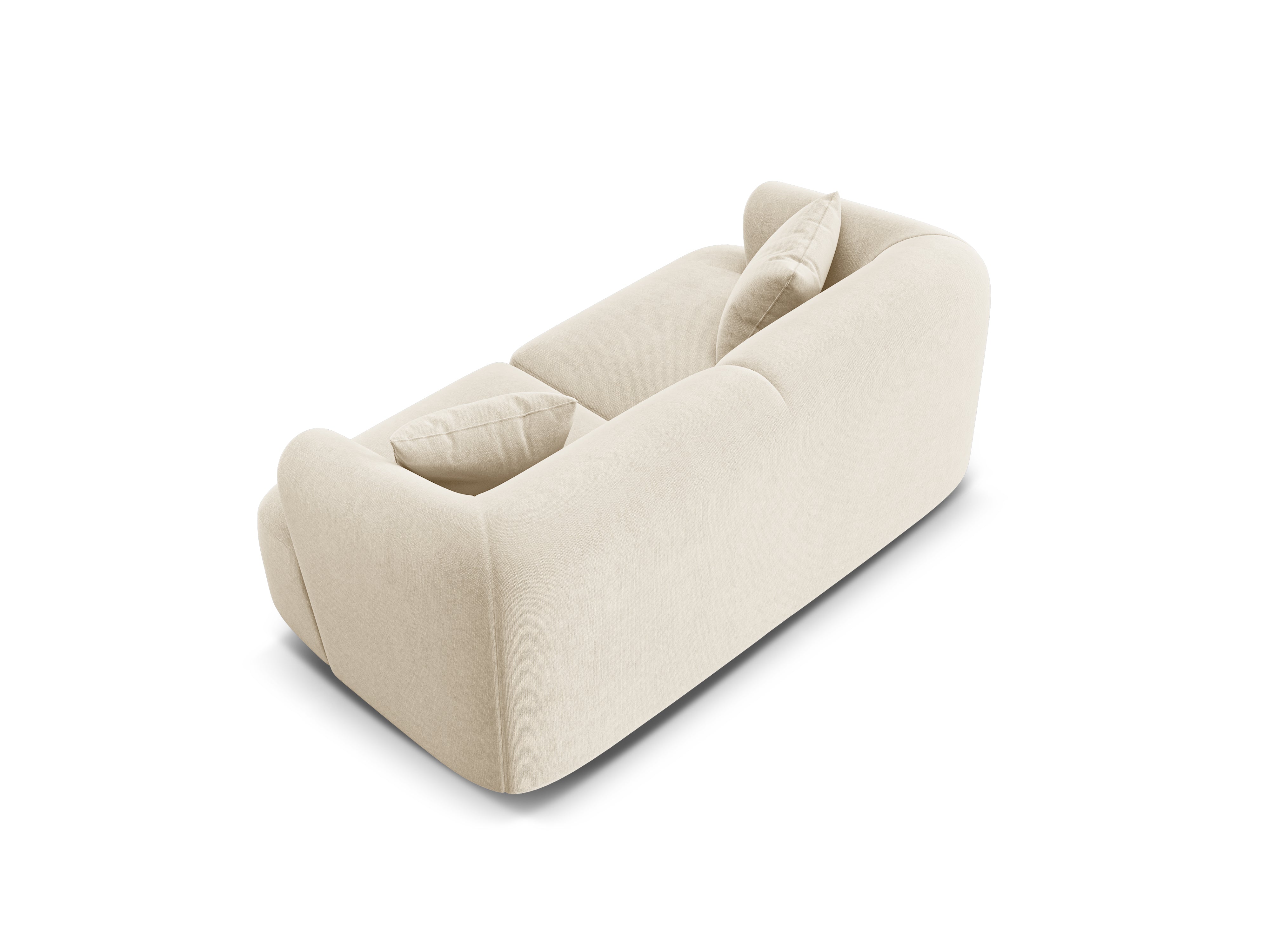 Sofa van fluweel voor 2 personen CAMPI lichtbeige