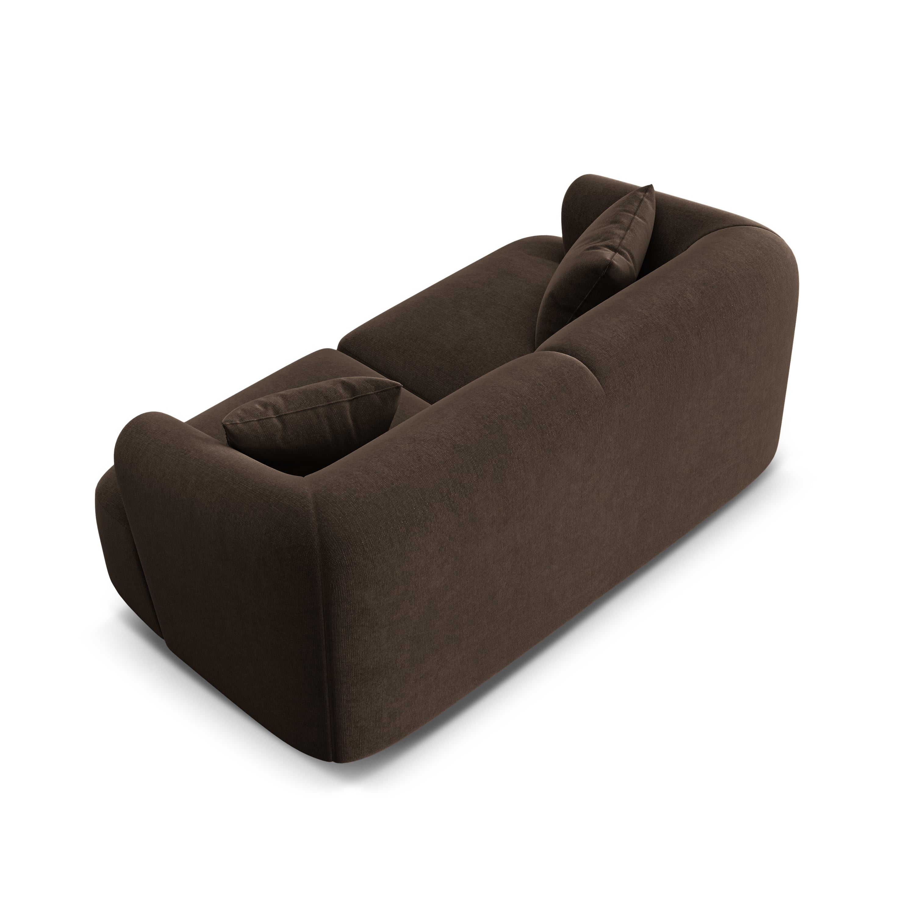 Sofa van fluweel voor 2 personen CAMPI chocolade