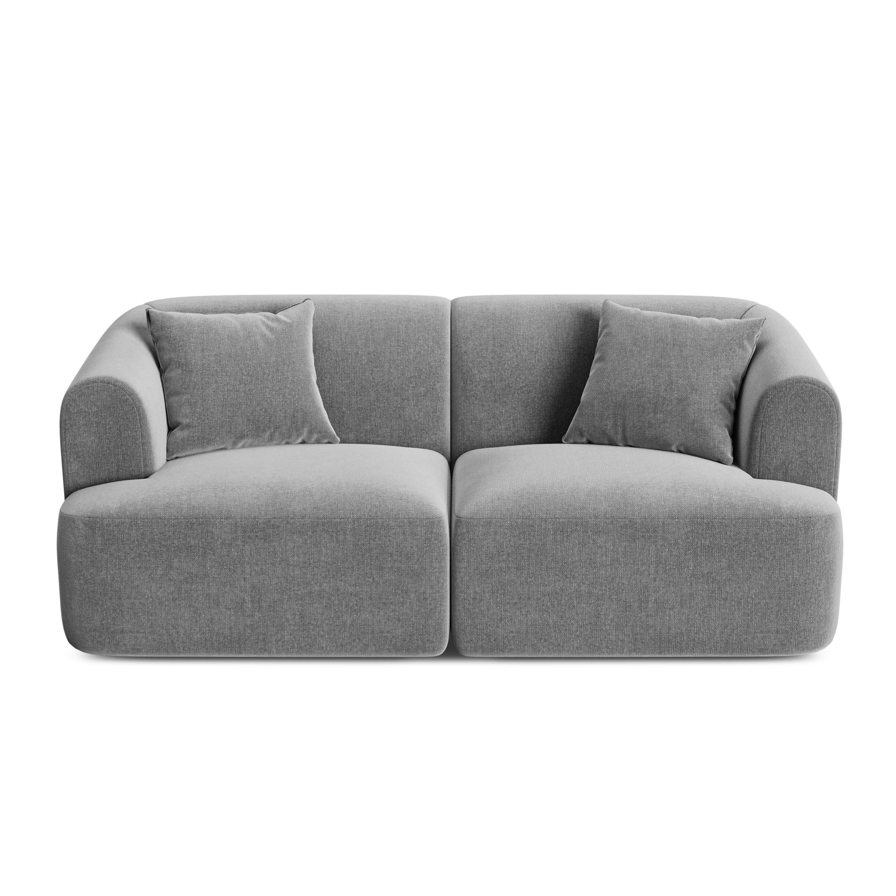 Gray 2-Seater Velvet Sofa CAMPI