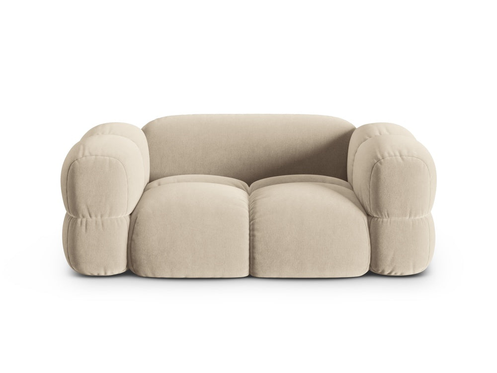2-seater velvet sofa LORETTO beige