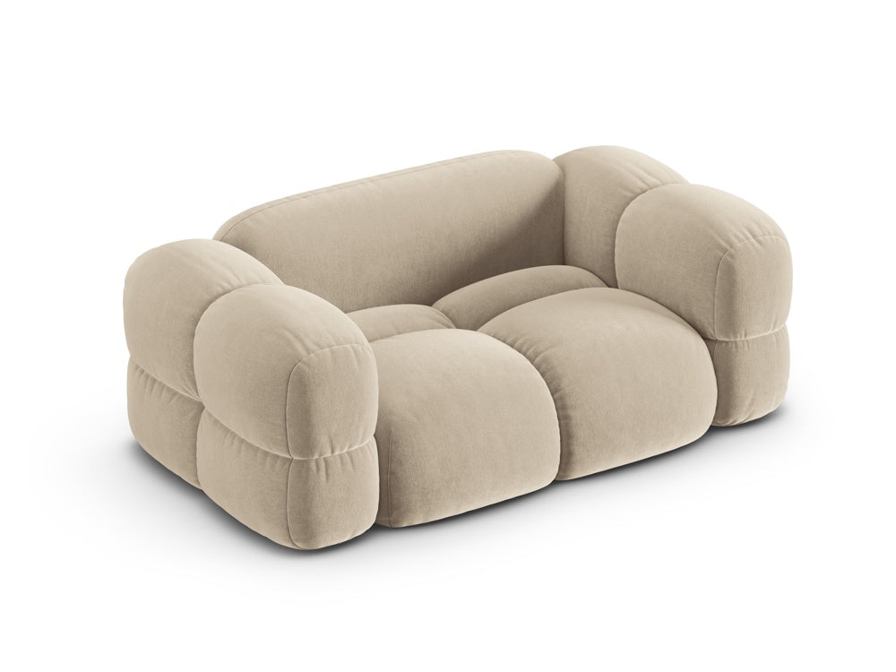 2-seater velvet sofa LORETTO beige