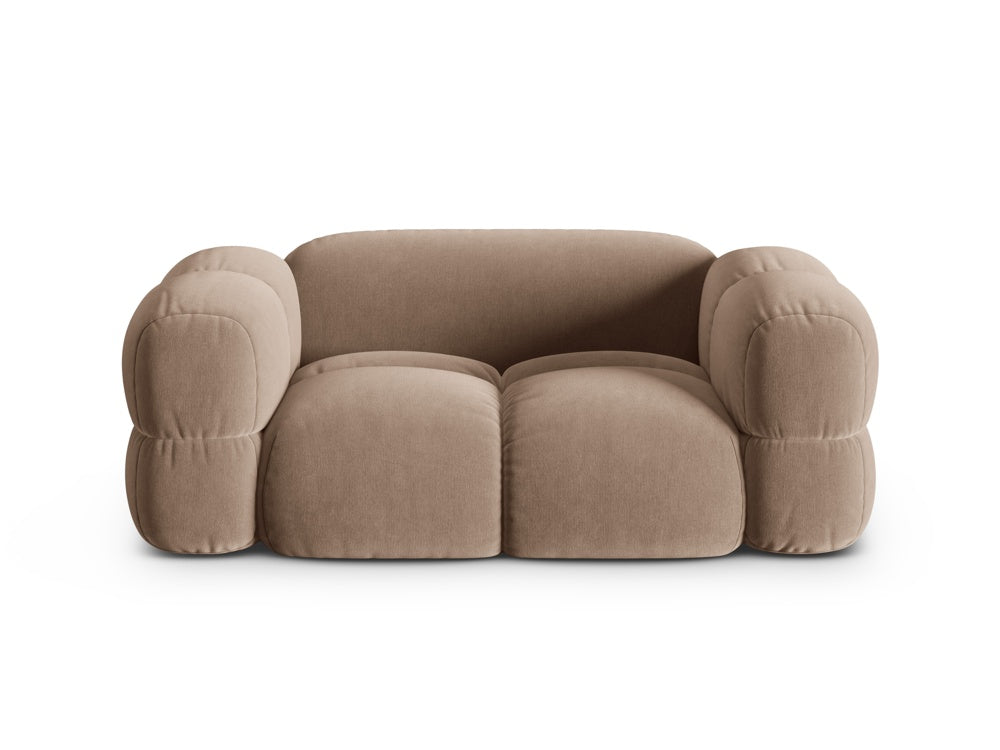 Sofa 2-sitzig aus Samt LORETTO dunkelbeige