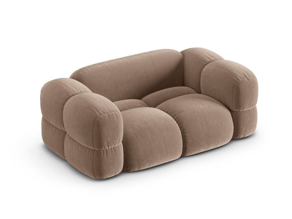 Sofa 2-sitzig aus Samt LORETTO dunkelbeige