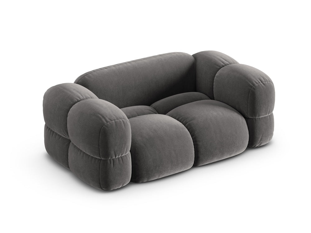 Sofa 2-sitzige Samt LORETTO grau