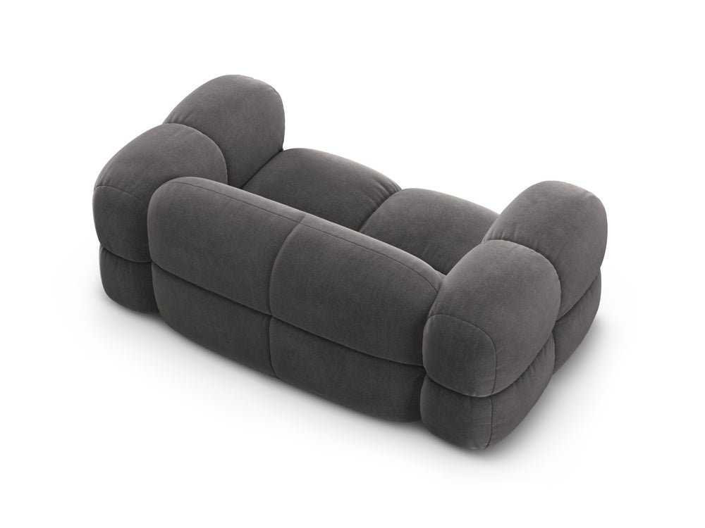 Sofa 2-sitzige Samt LORETTO grau