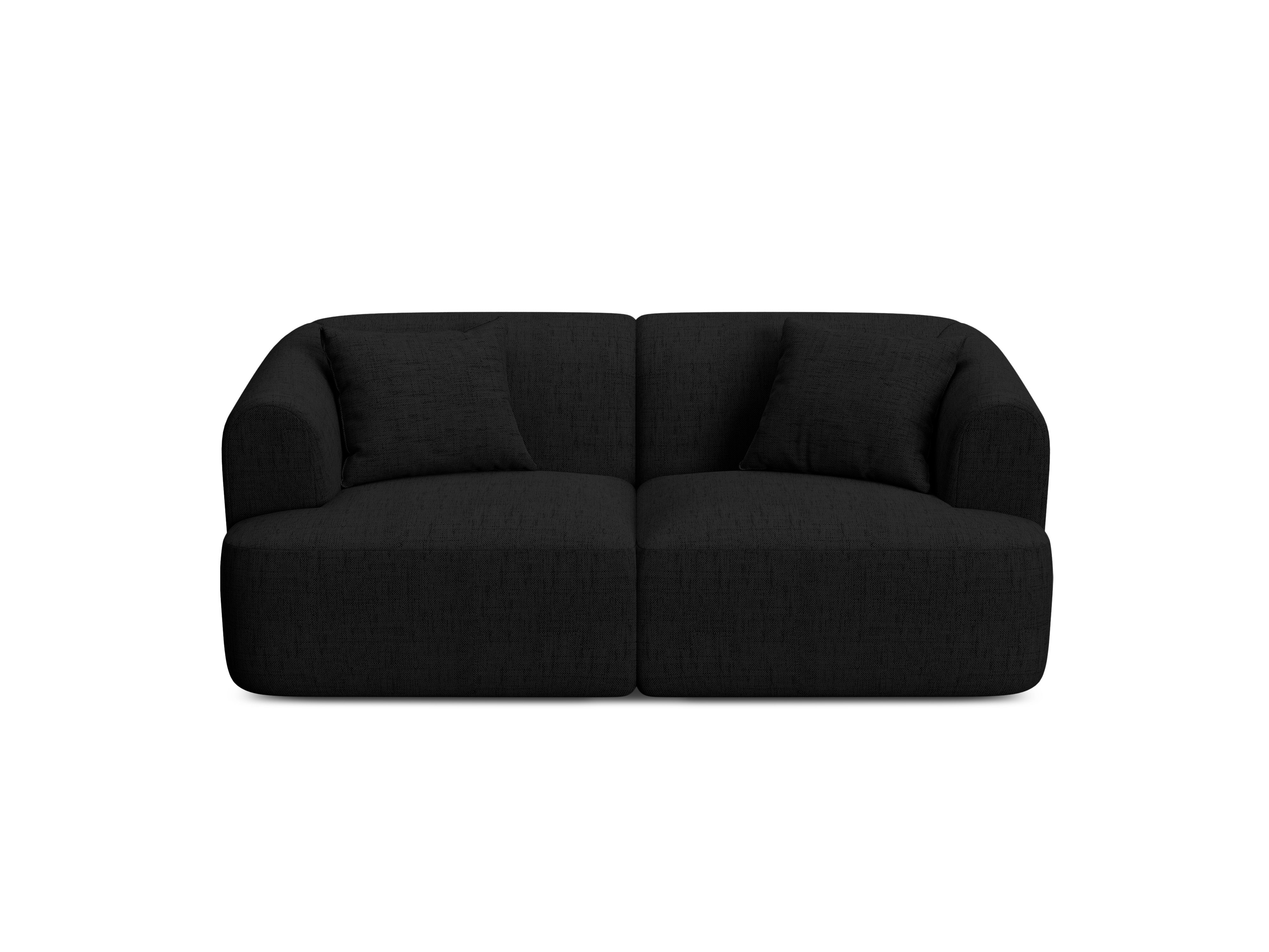 2-seater Sofa CAMPI black chenille