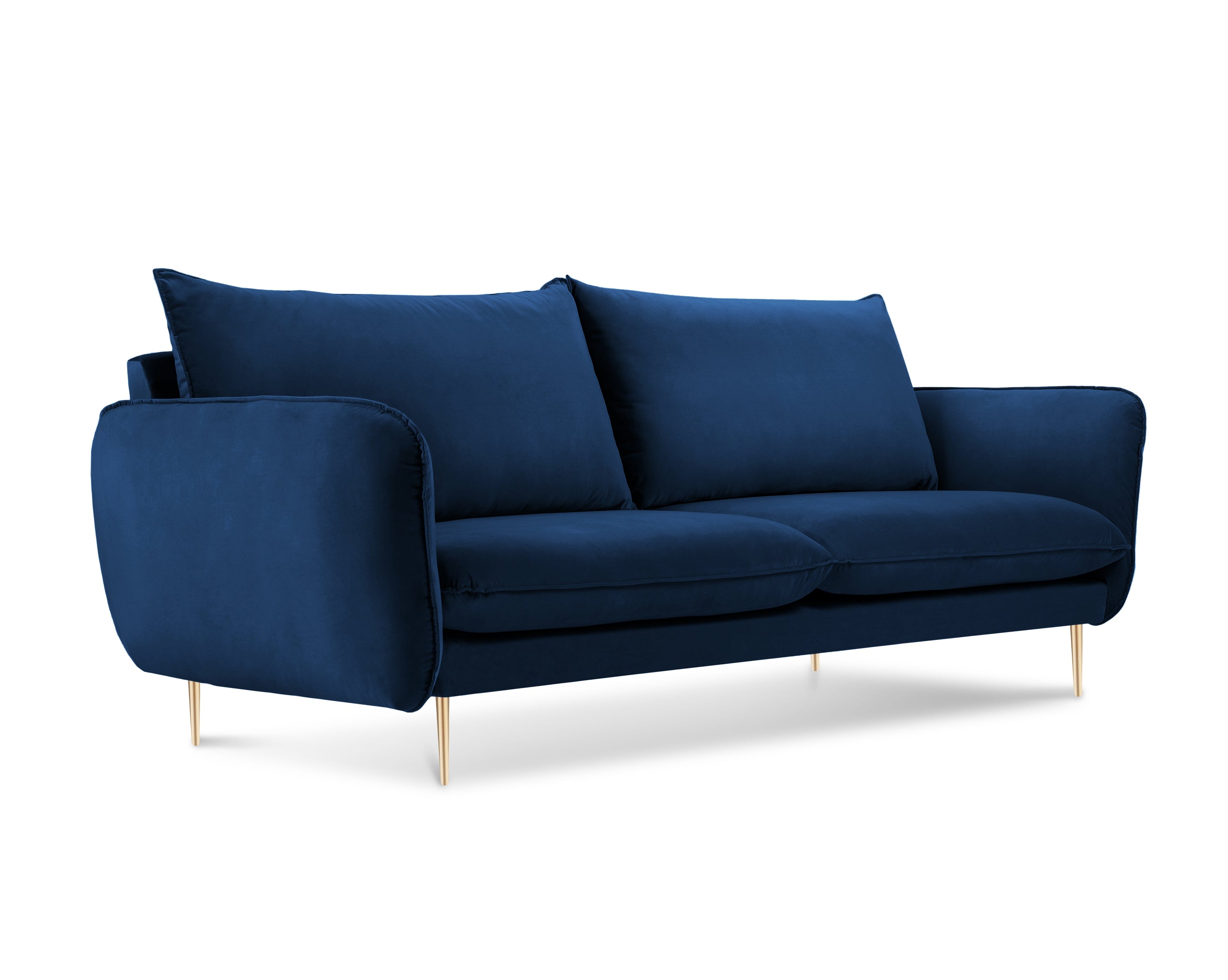 Sofa van fluweel voor 2 personen VIENNA koninklijk blauw met gouden basis