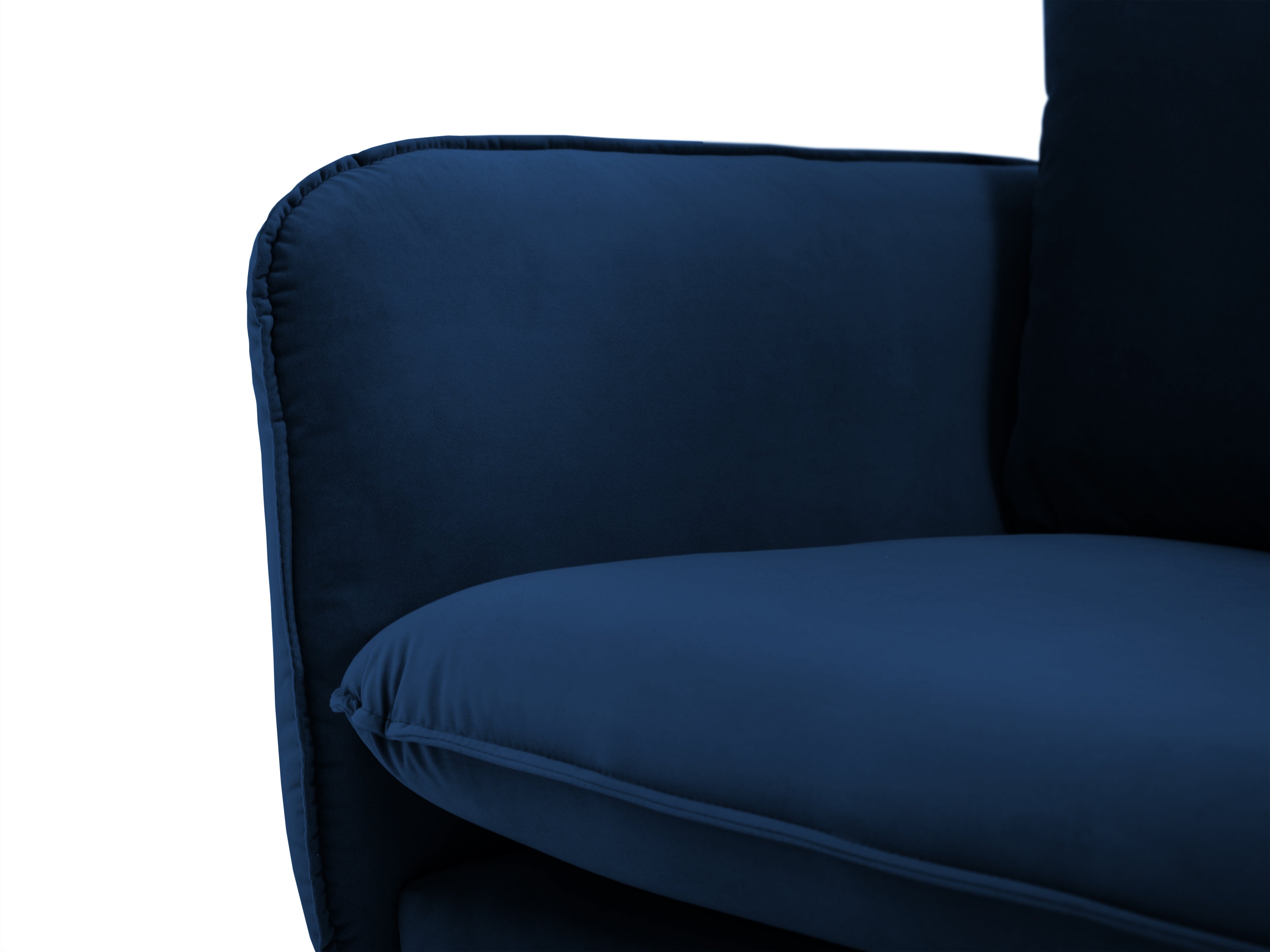 Sofa van fluweel voor 2 personen VIENNA koninklijk blauw met gouden basis