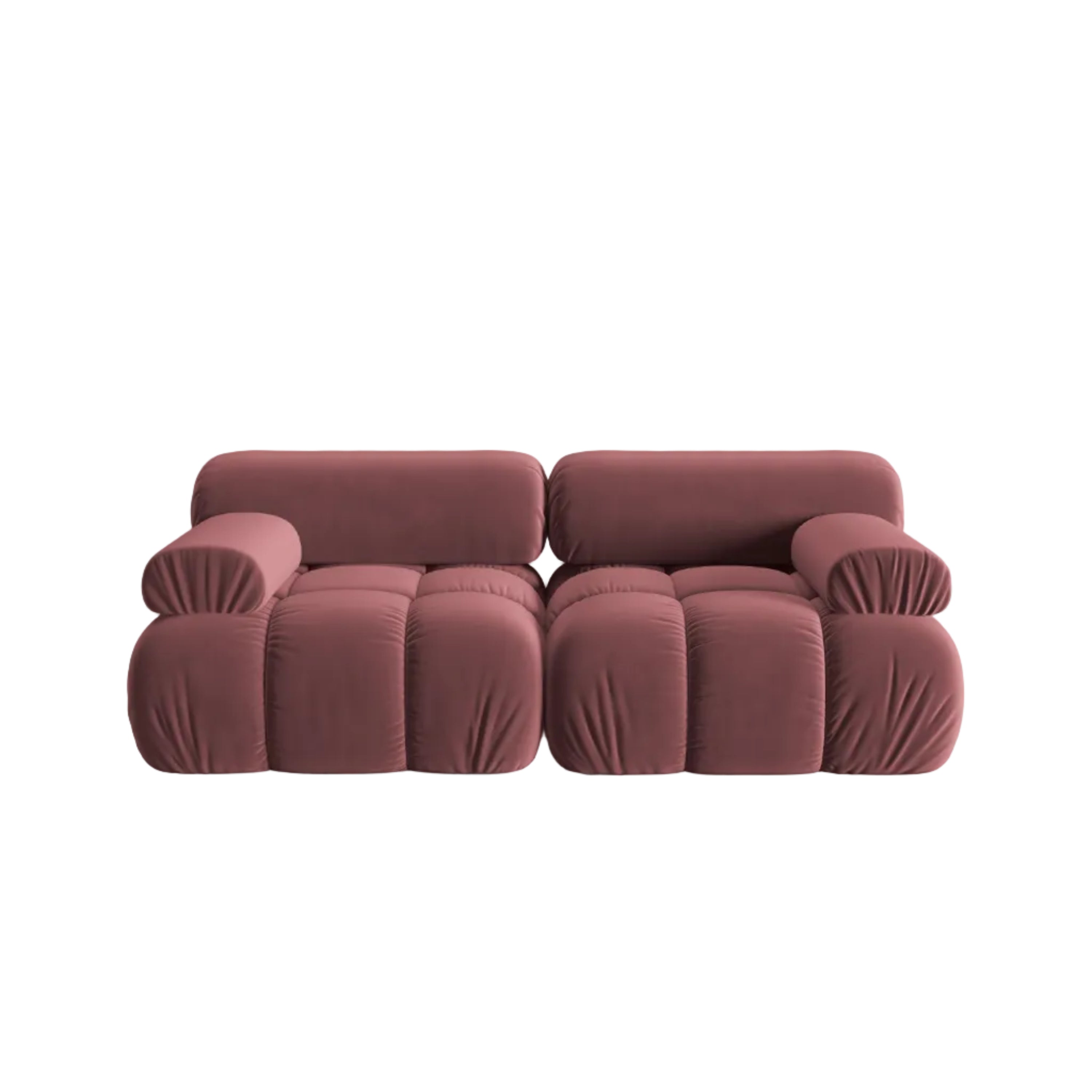 Sofa van fluweel 2-persoons CORTINA roze