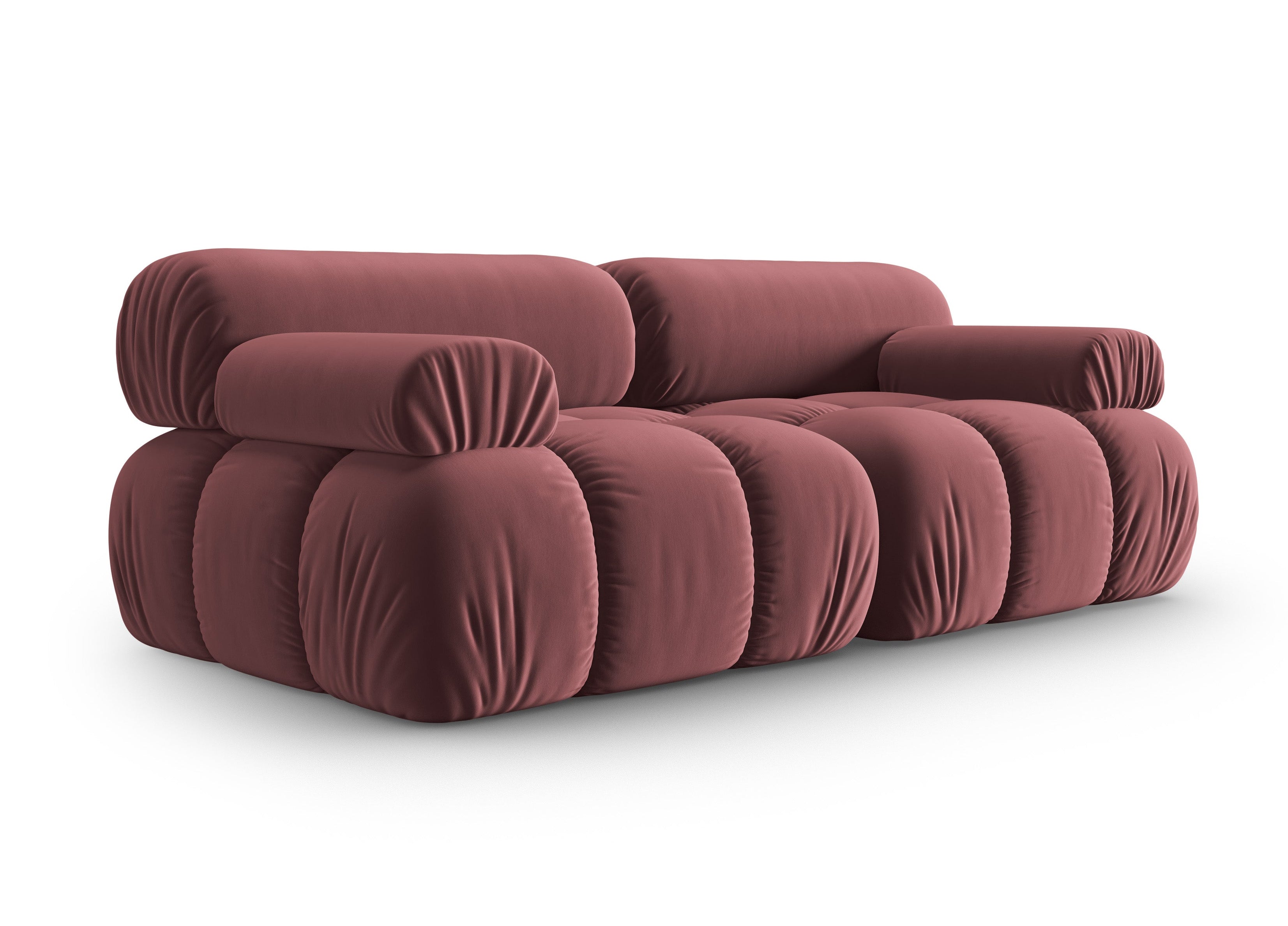 Sofa van fluweel 2-persoons CORTINA roze