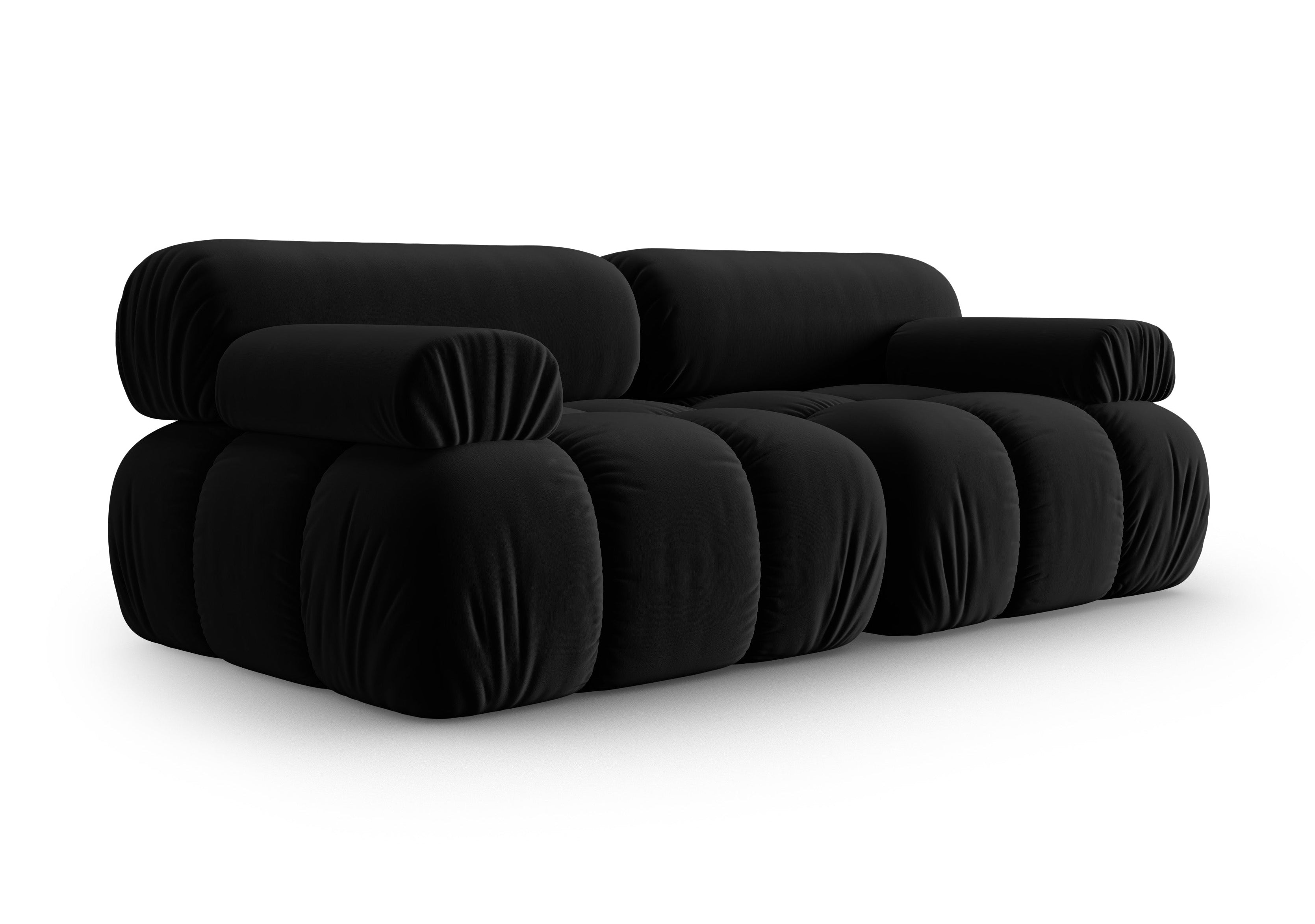 Sofa aksamitna 2-osobowa CORTINA czarny do salonu