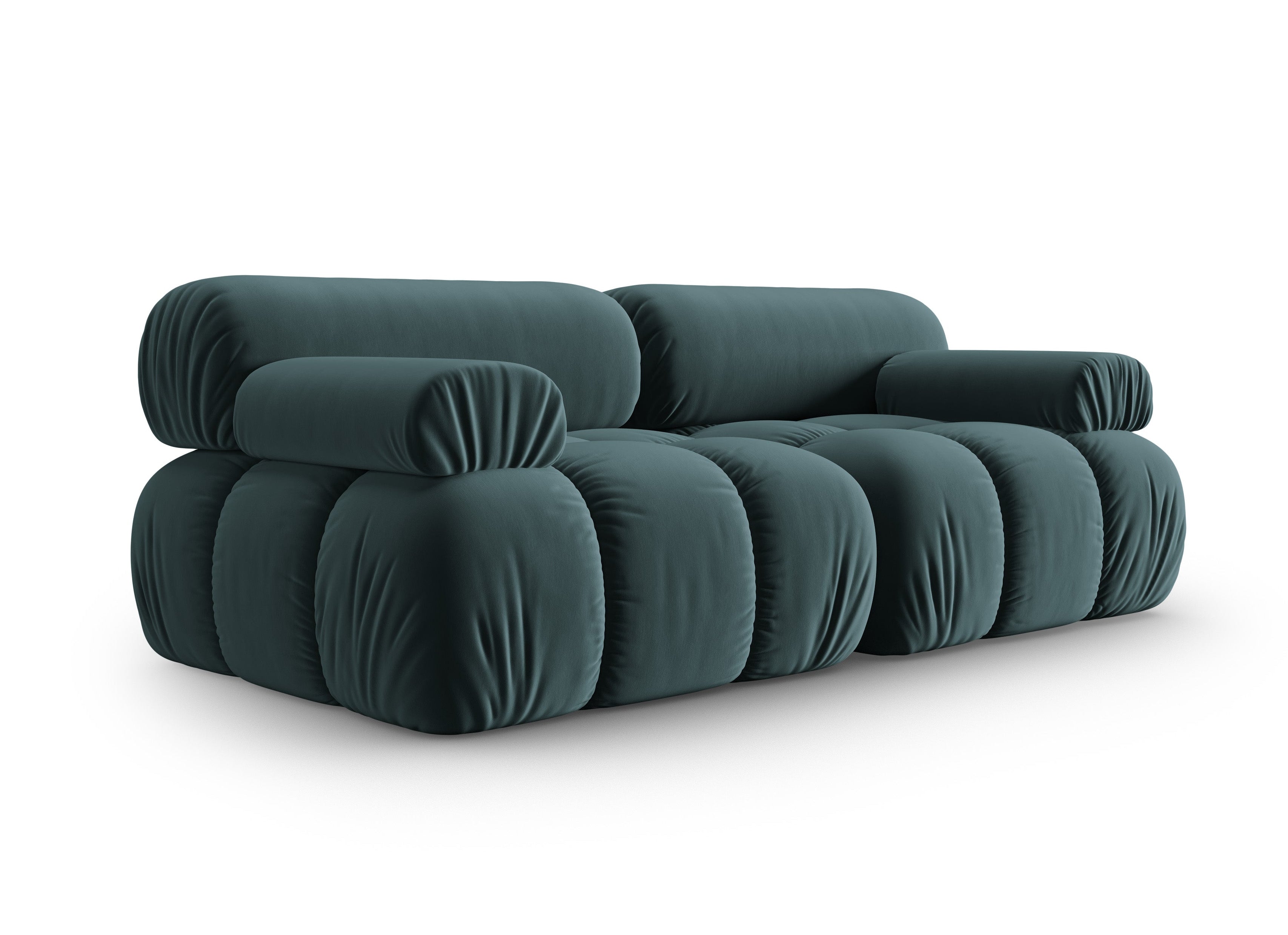 CORTINA Turquoise Velvet 2-Seater Sofa
