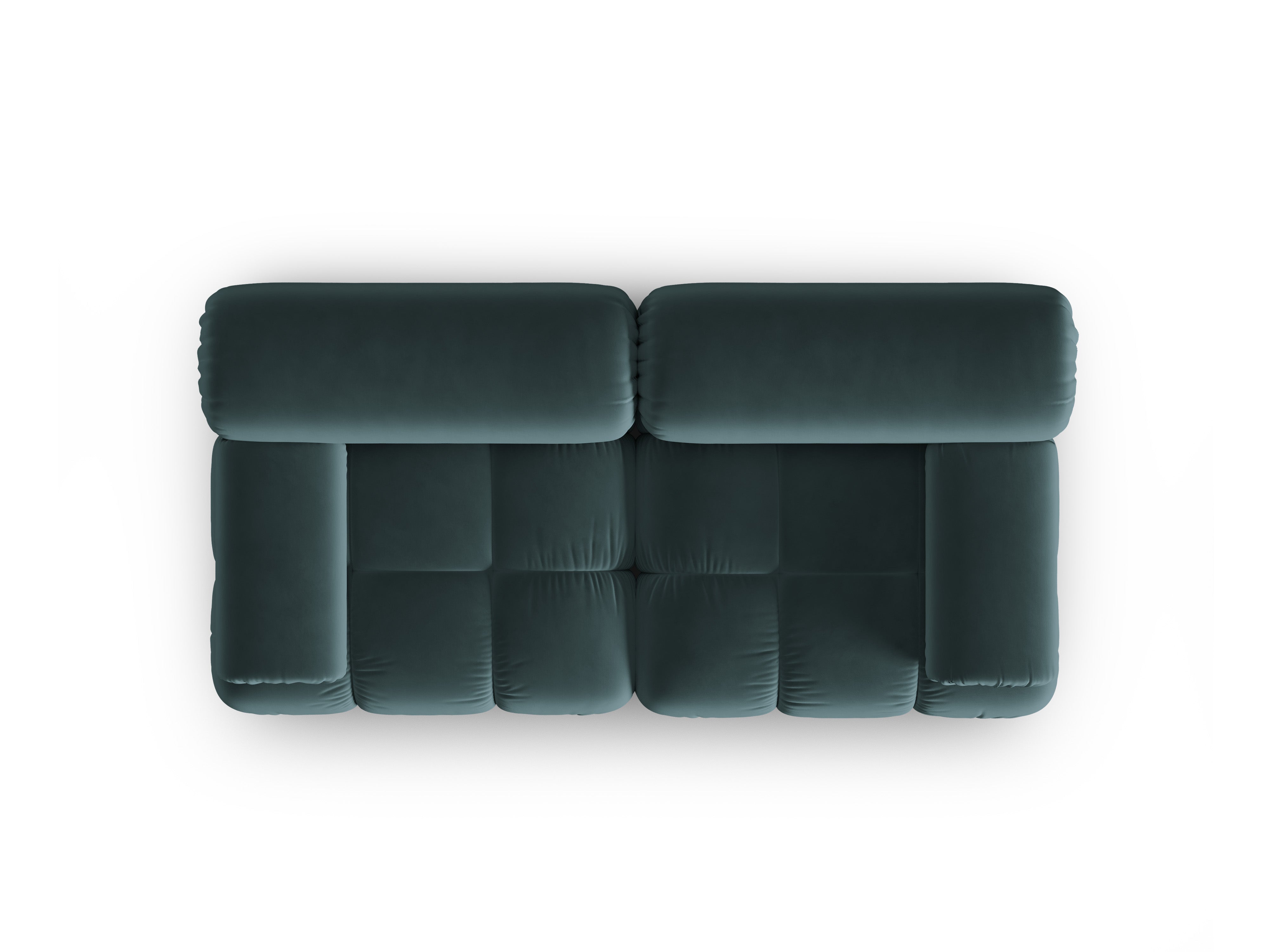 CORTINA Turquoise Velvet 2-Seater Sofa