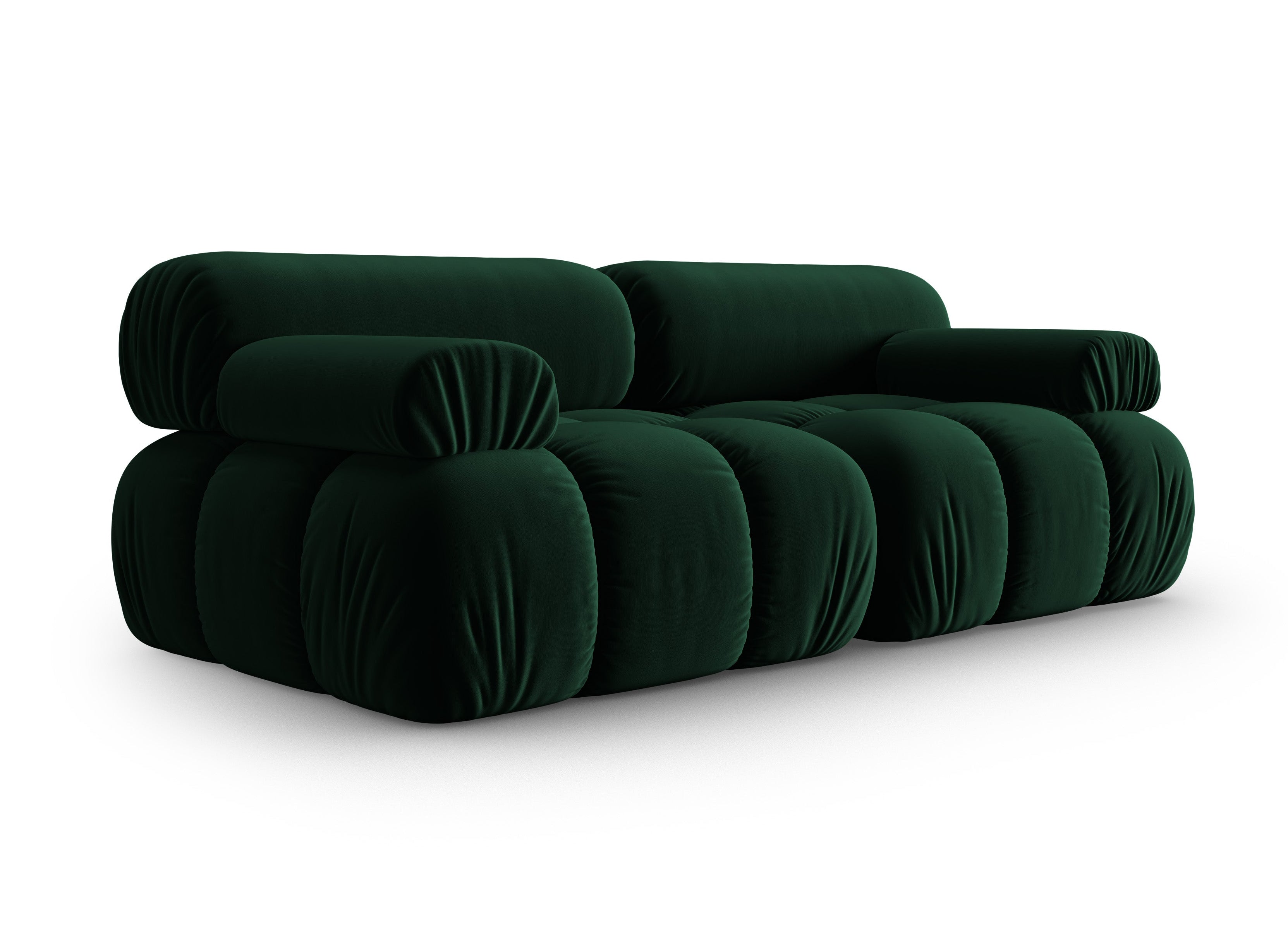 Sofa van fluweel 2-persoons CORTINA donkergroen