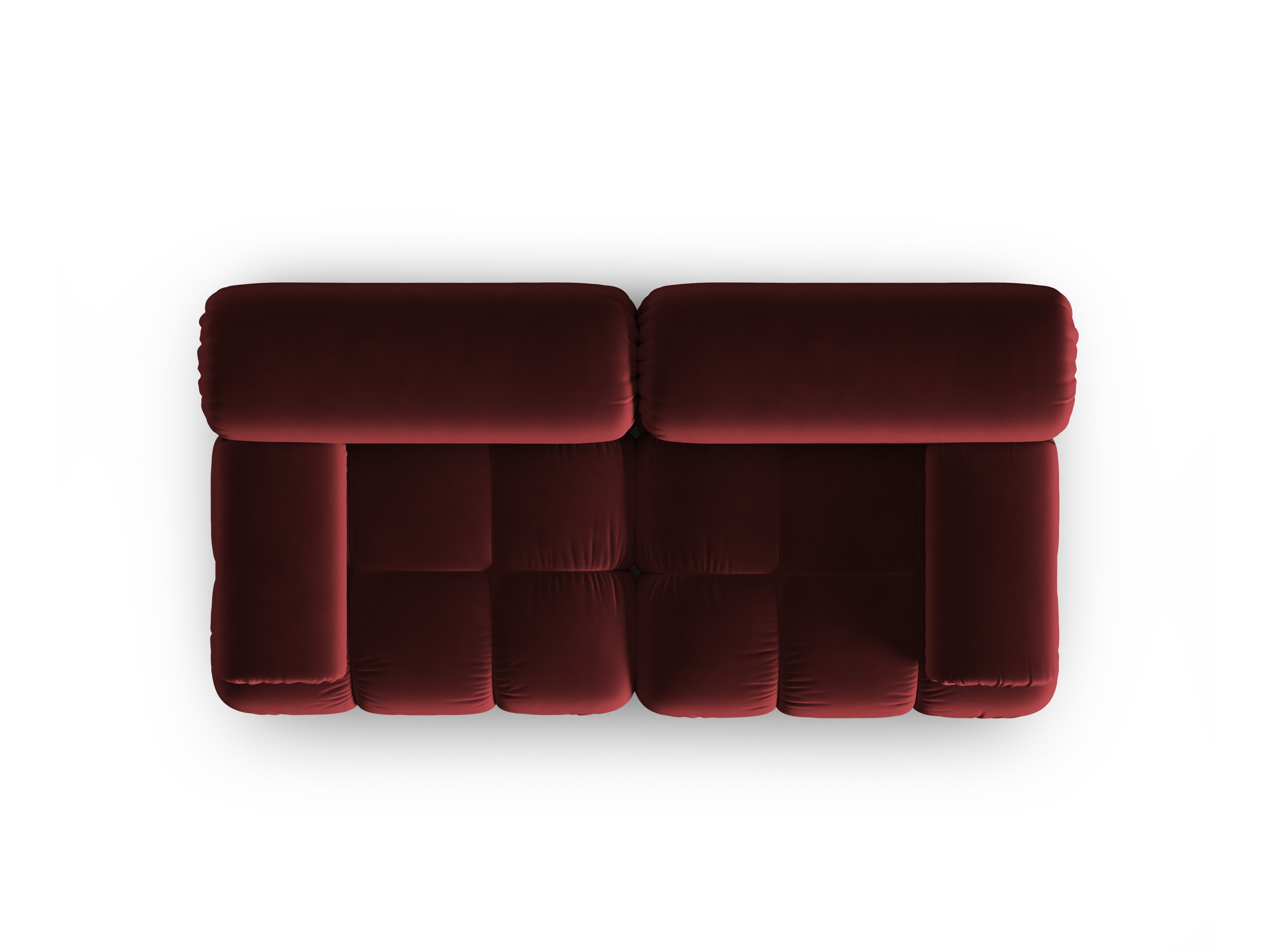 Sofa aksamitna 2-osobowa CORTINA winny czerwony – welur
