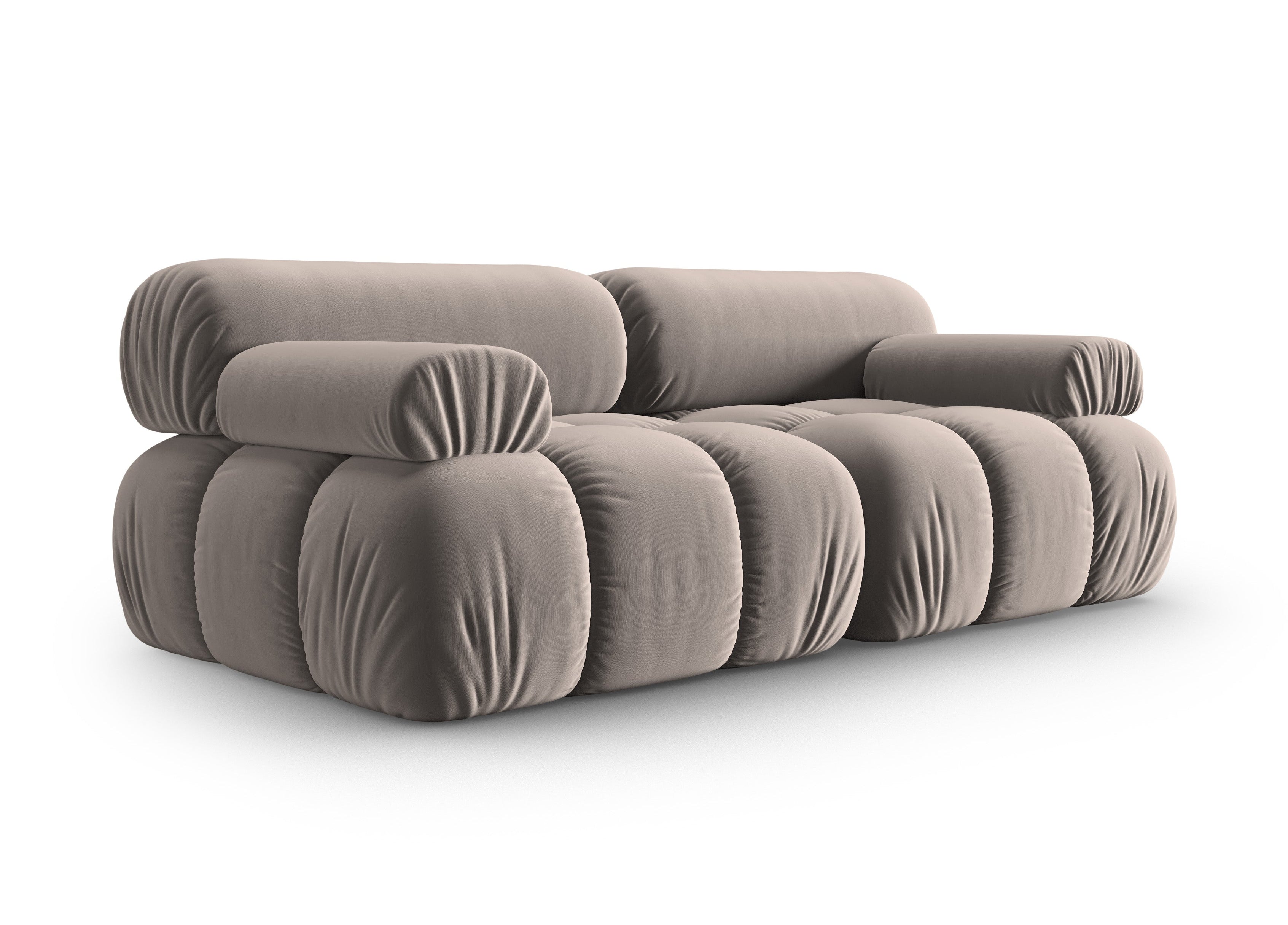 Sofa aksamitna 2-osobowa CORTINA cappuccino do salonu