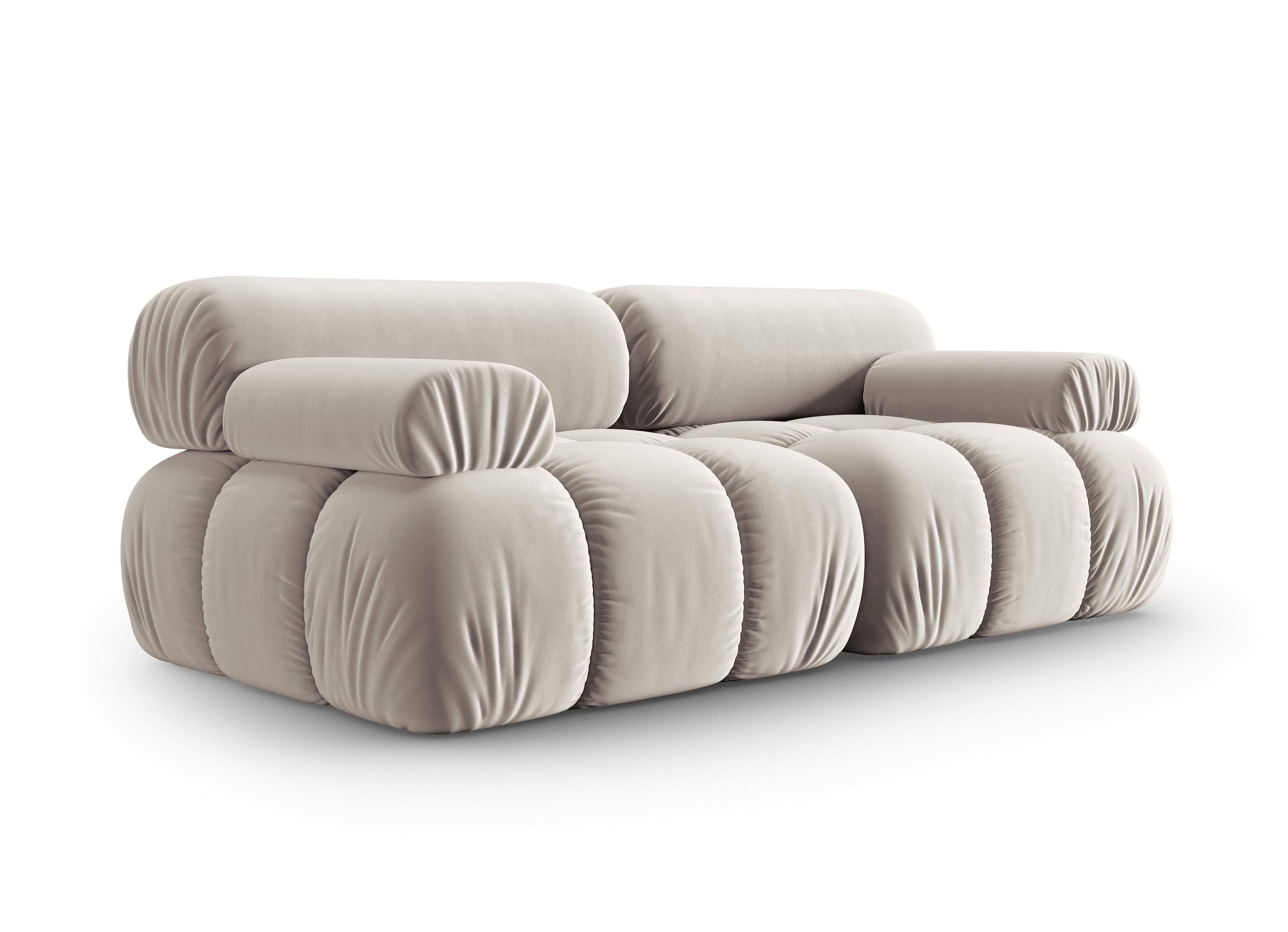 Sofa aksamitna 2-osobowa CORTINA beżowy – Cosmopolitan Design