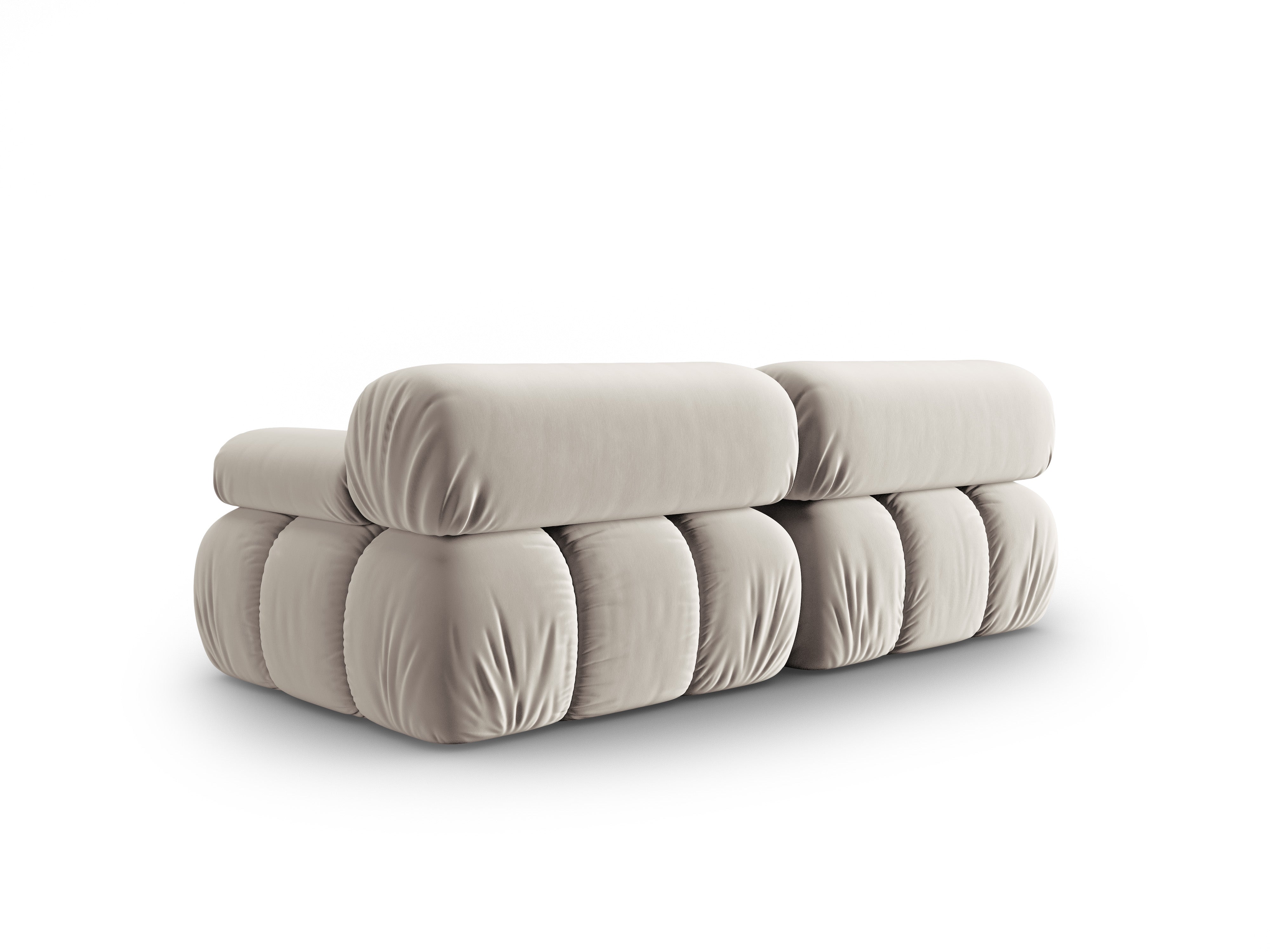 Sofa aksamitna 2-osobowa CORTINA beżowy – Cosmopolitan Design