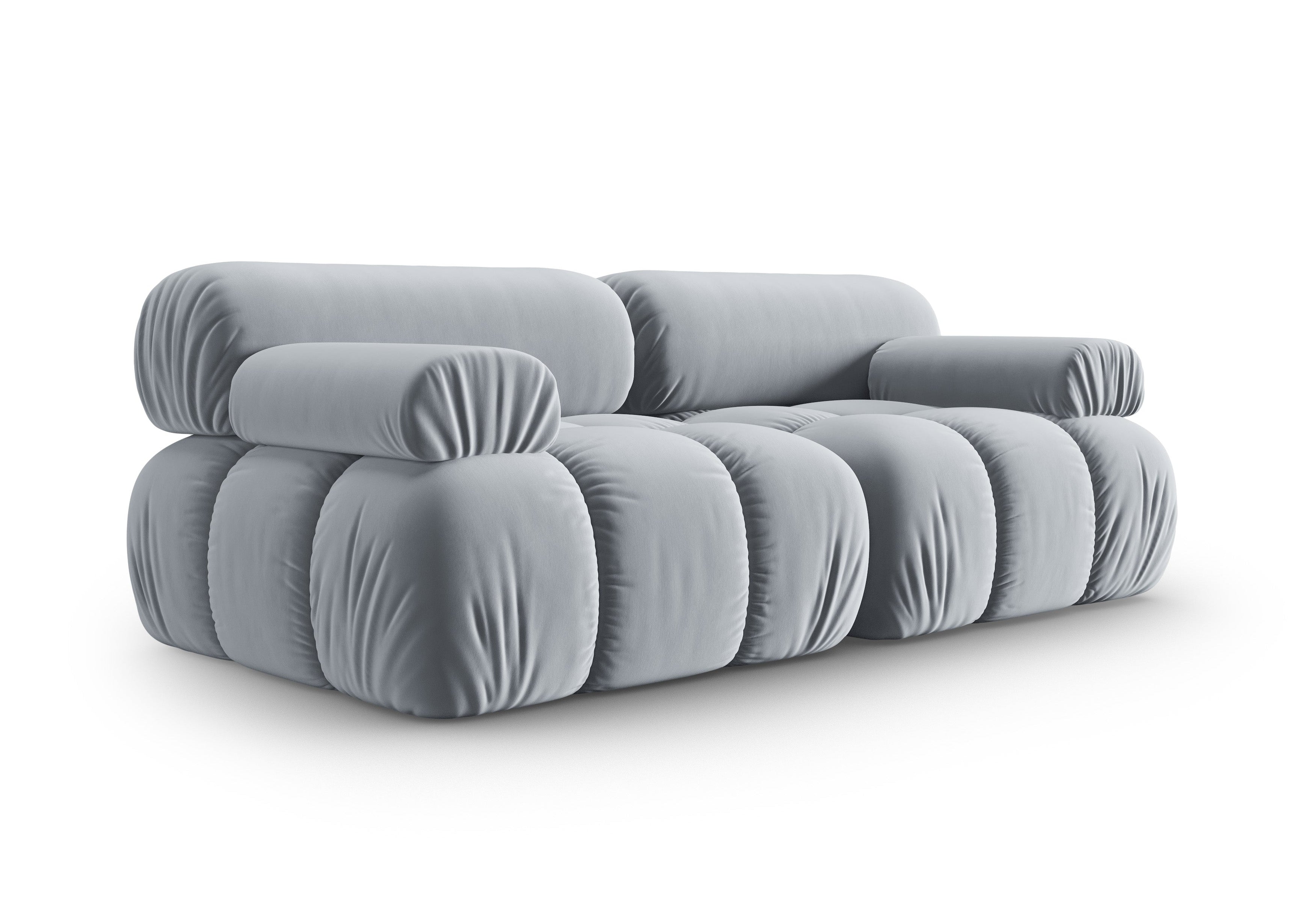 Sofa aksamitna 2-osobowa CORTINA błękitny do salonu