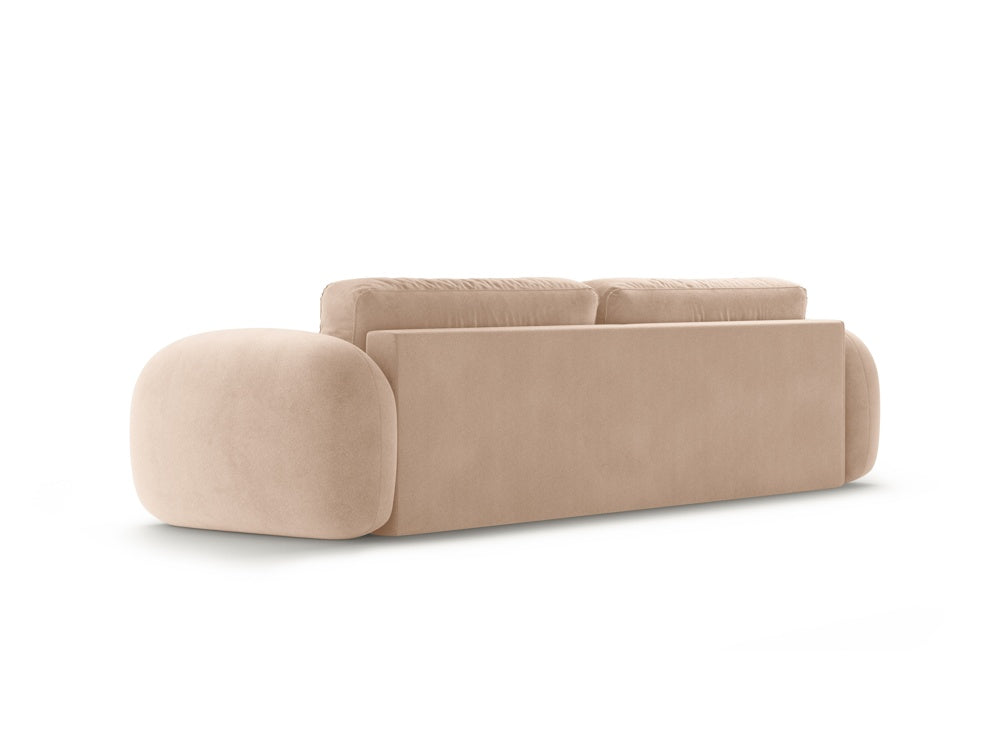 Sofa van fluweel met slaapfunctie voor 3 personen TONALE beige