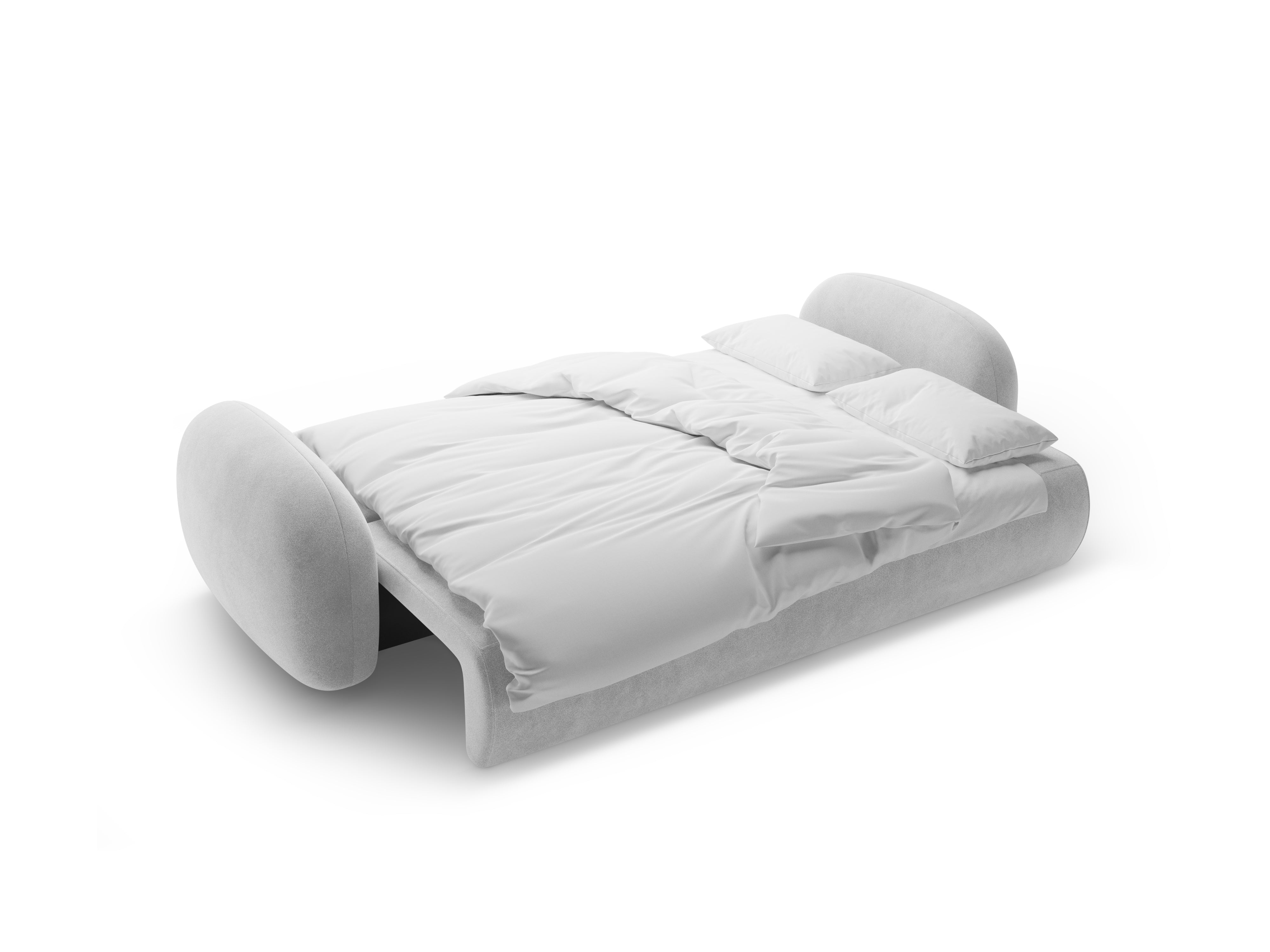 Sofa aus Samt mit Schlaf-Funktion 3-sitzig TONALE hellgrau