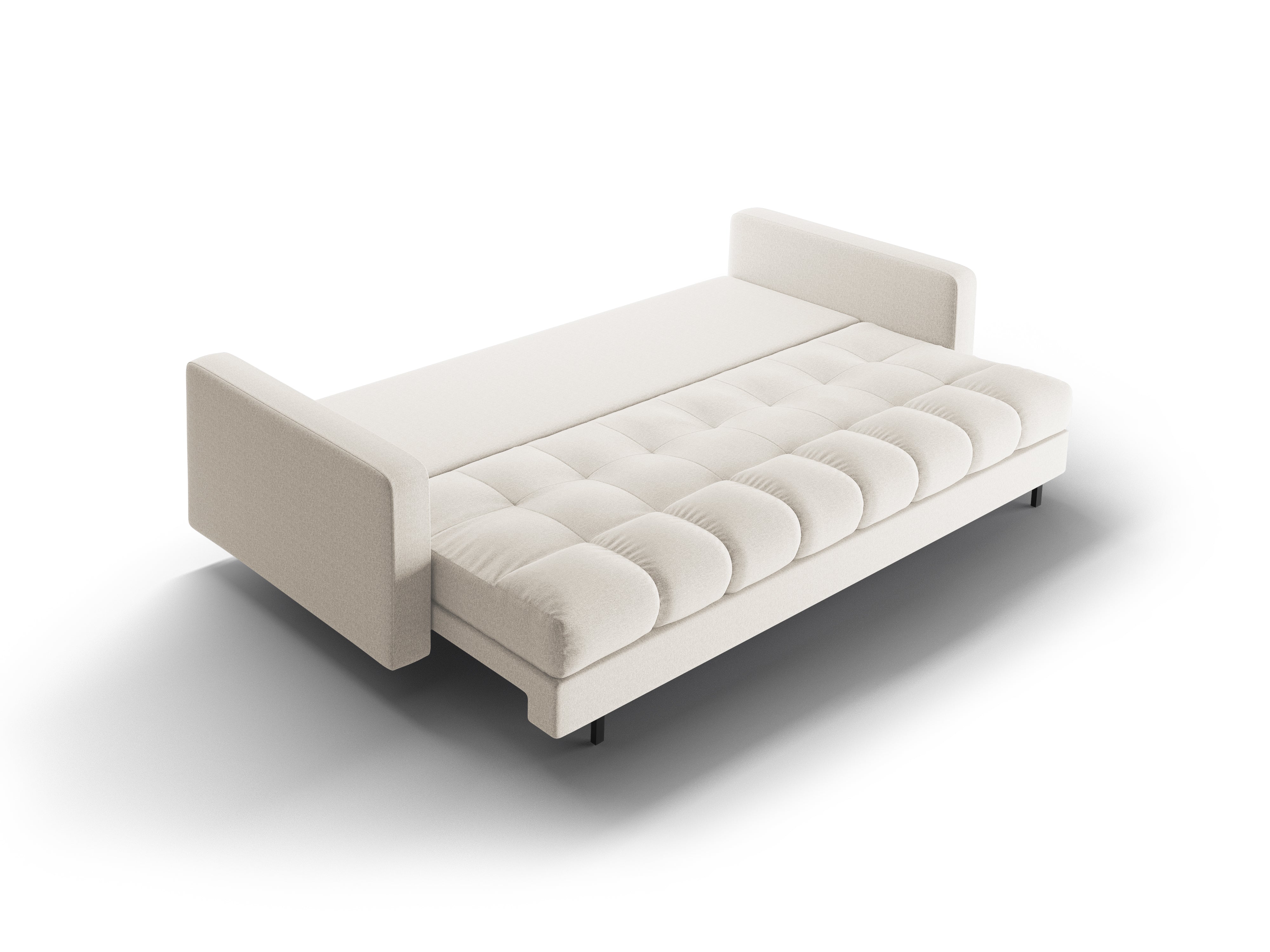 Sofa 3-zits met slaapfunctie BALI lichtbeige met zwarte basis