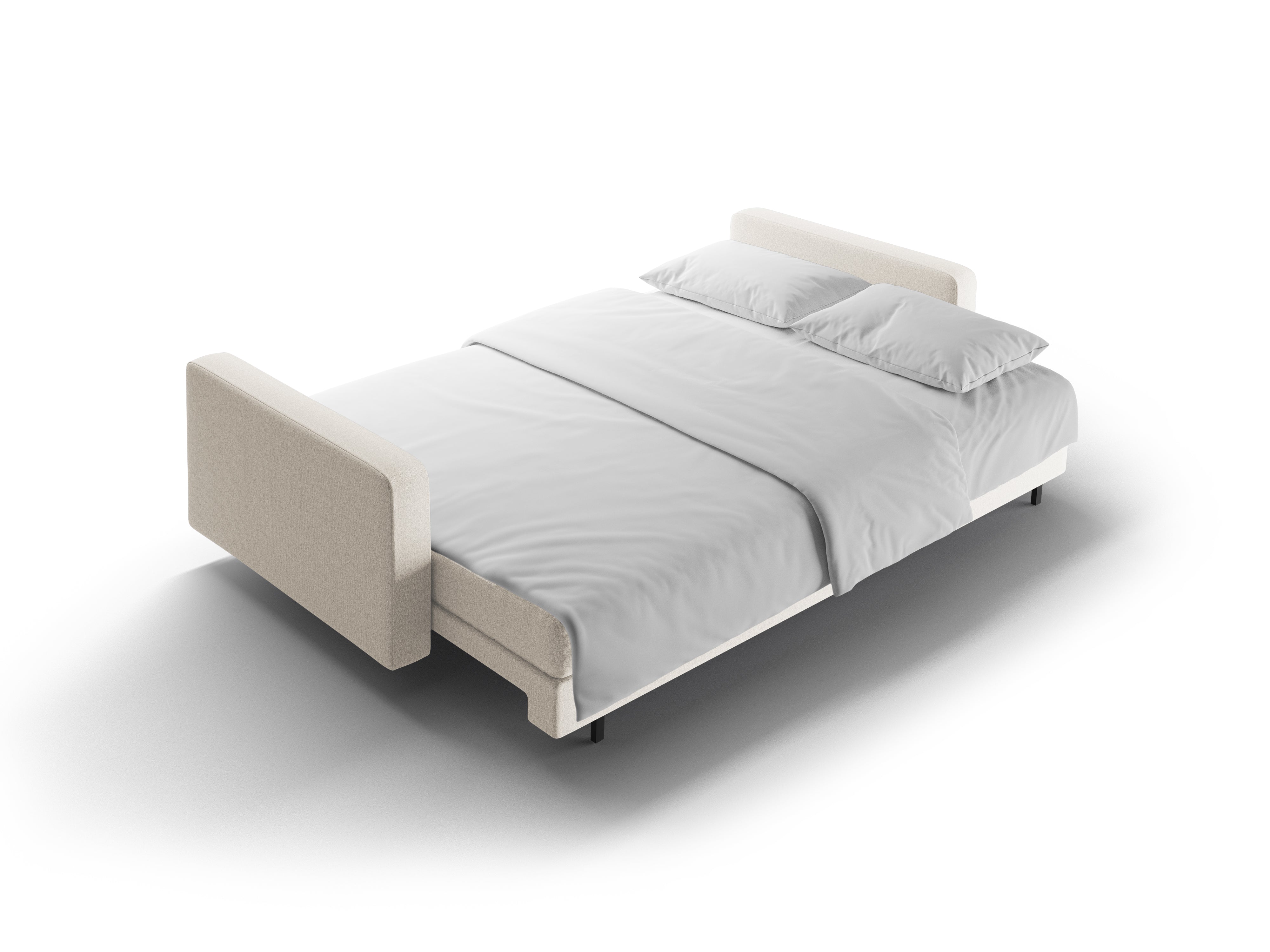 Sofa 3-zits met slaapfunctie BALI lichtbeige met zwarte basis