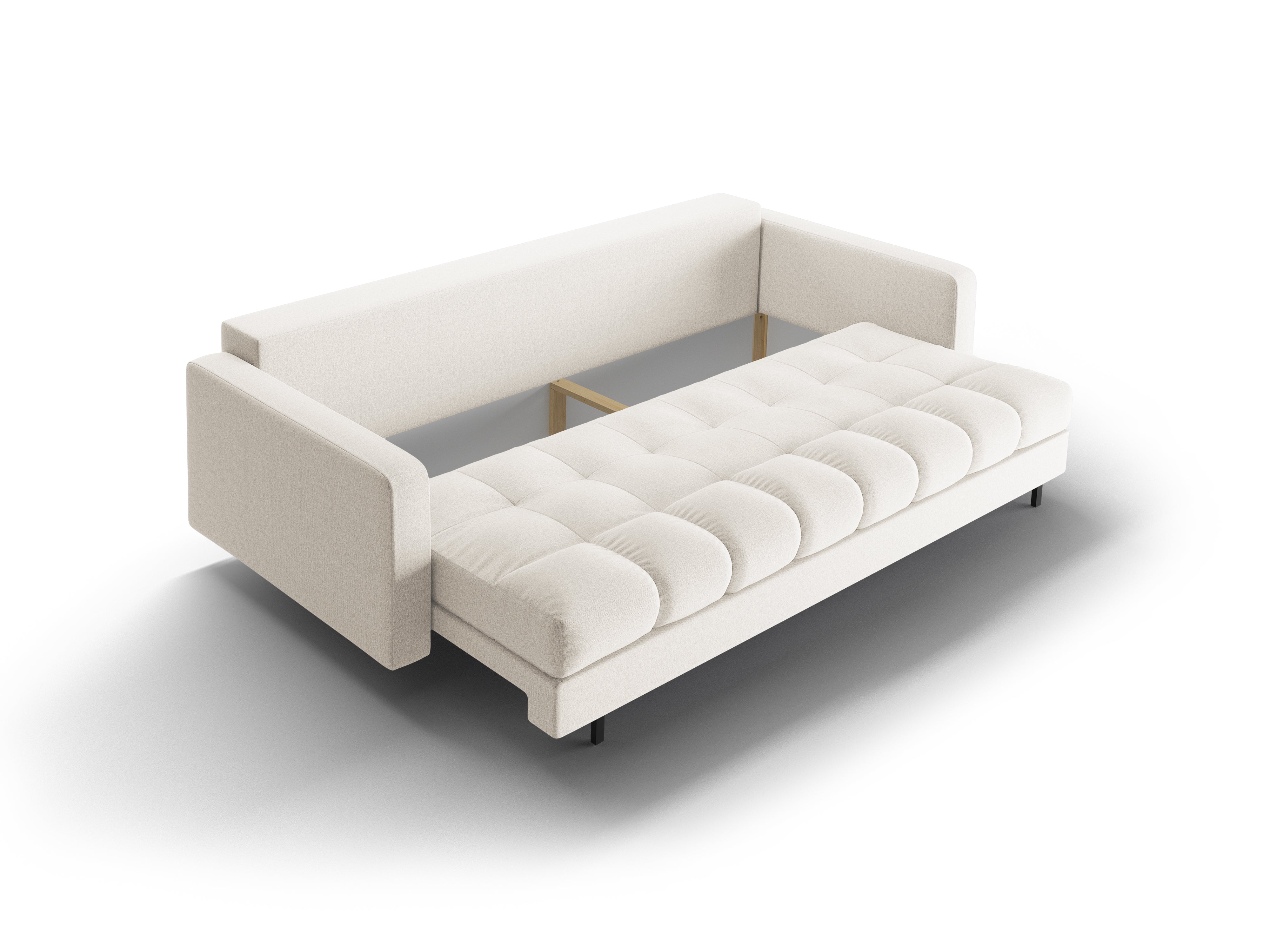 Sofa 3-zits met slaapfunctie BALI lichtbeige met zwarte basis