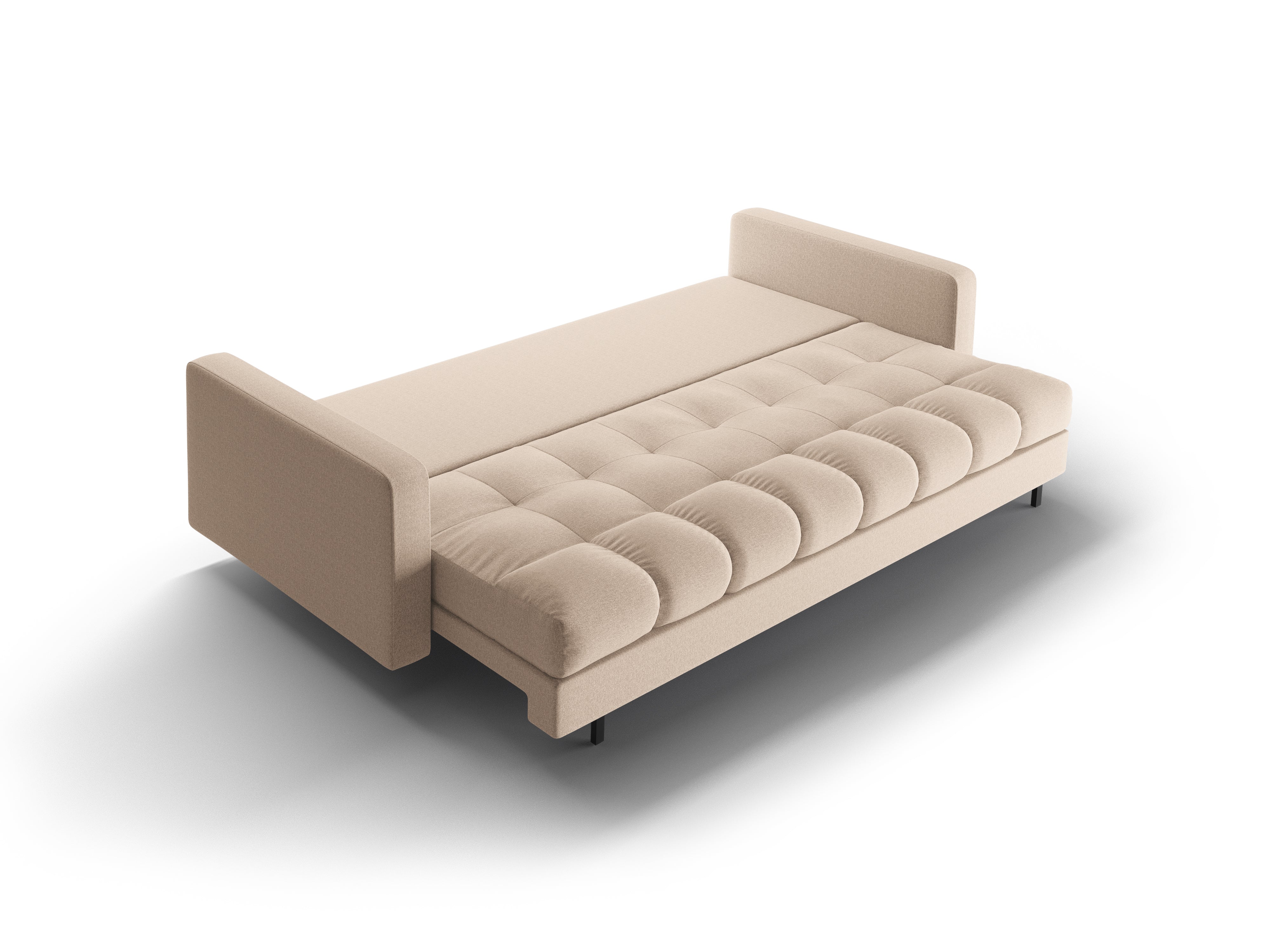 3-seater sofa with sleeping function BALI beige with black base