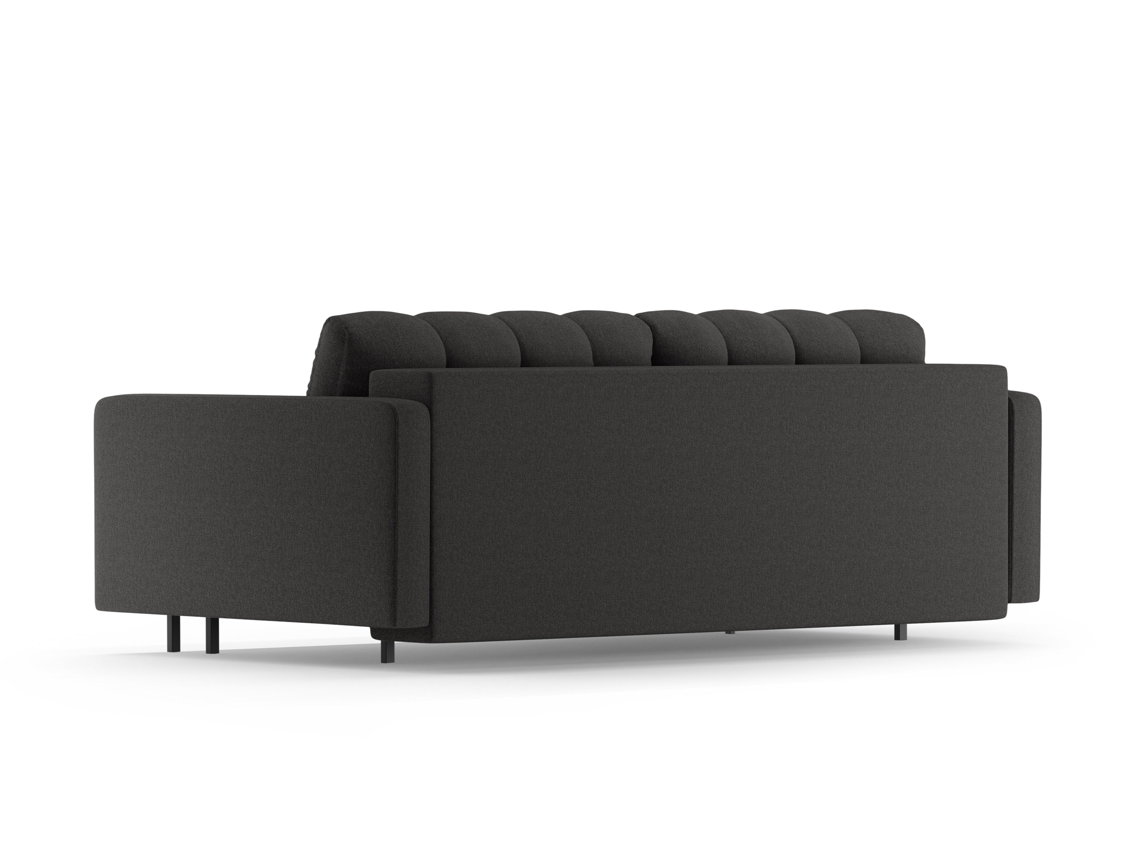 3-Sitzer Sofa mit Schlaffunktion BALI dunkelgrau mit schwarzem Fuß