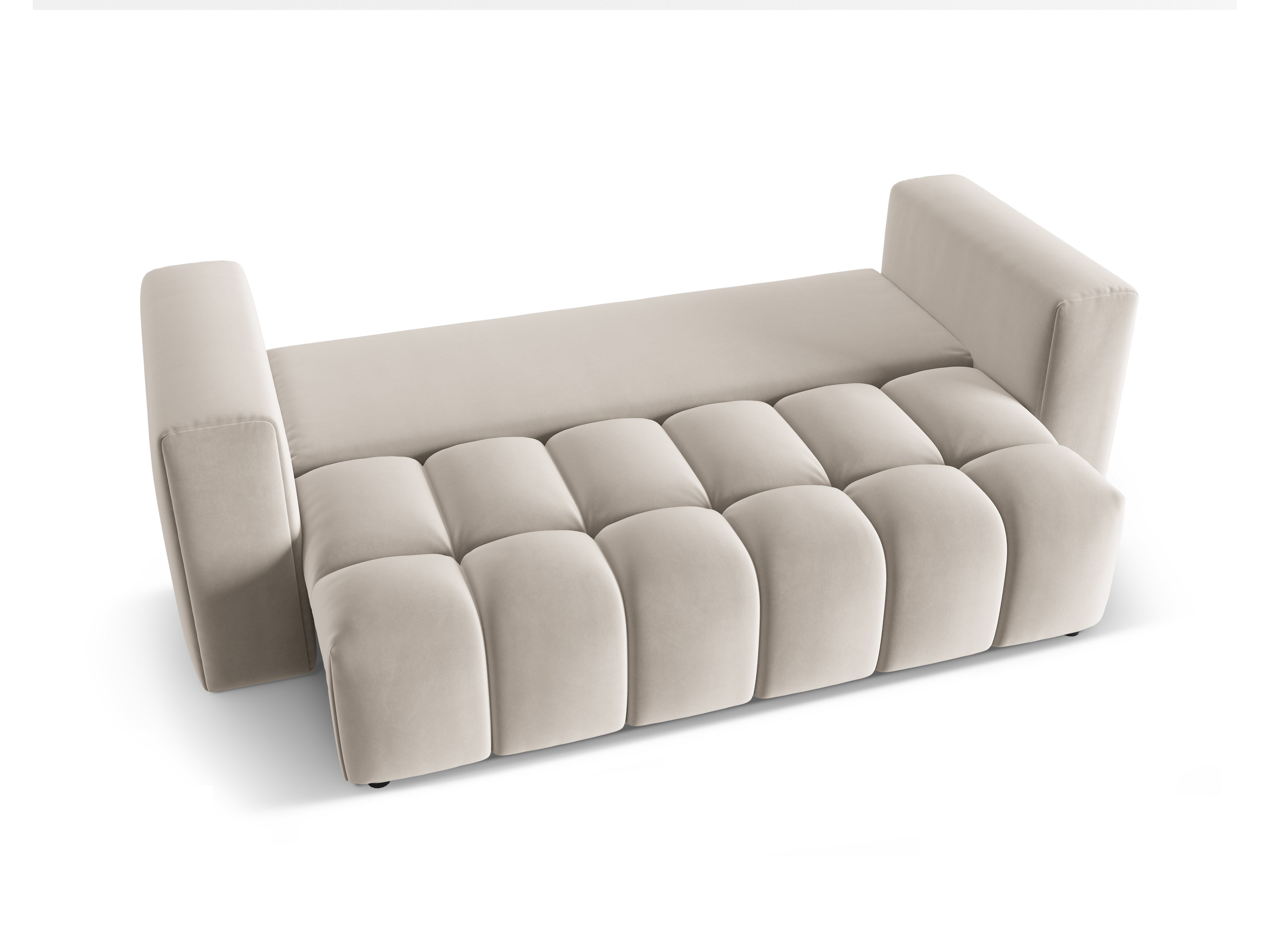 Sofa aksamitna 3-osobowa z funkcją spania VERONA ecru