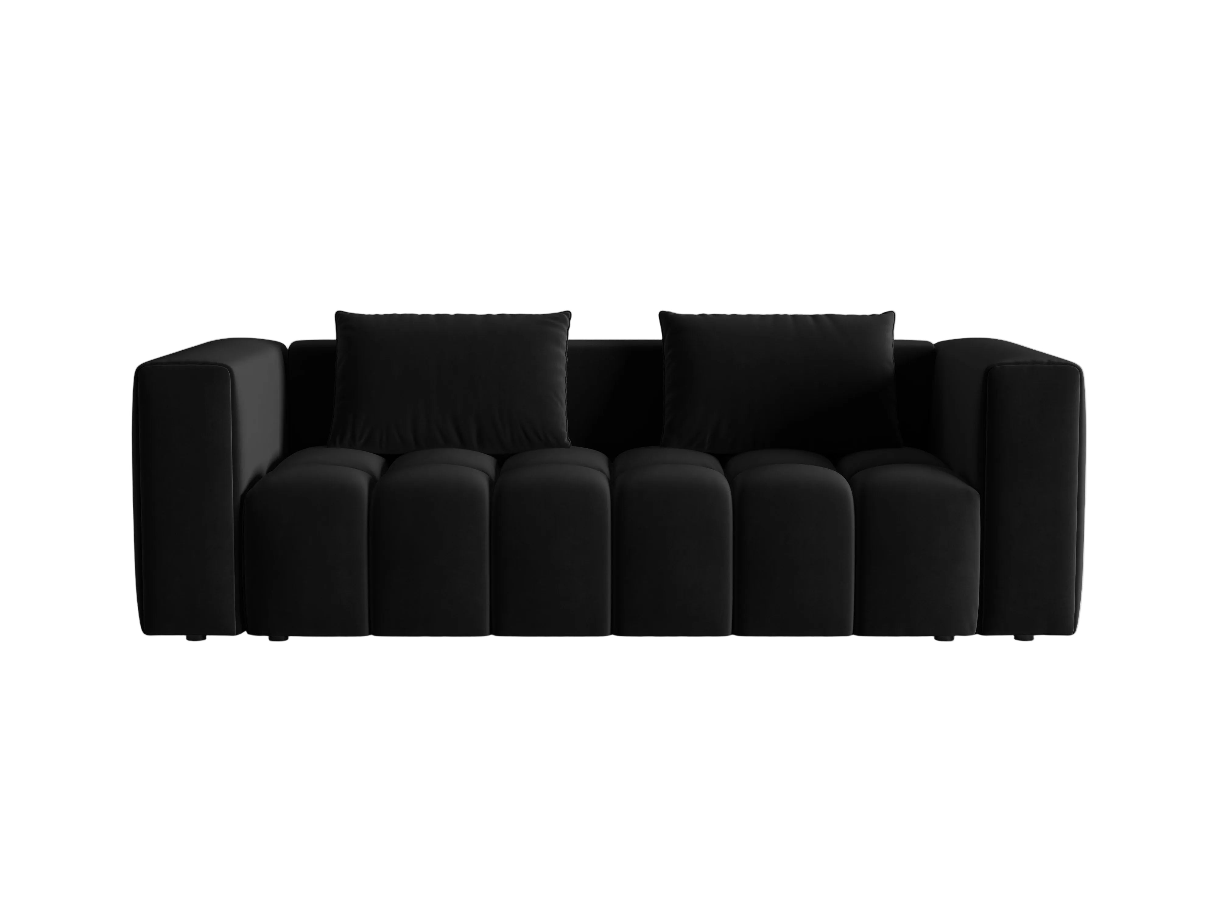 Sofa aksamitna 3-osobowa z funkcją spania VERONA czarny – Cosmopolitan Design