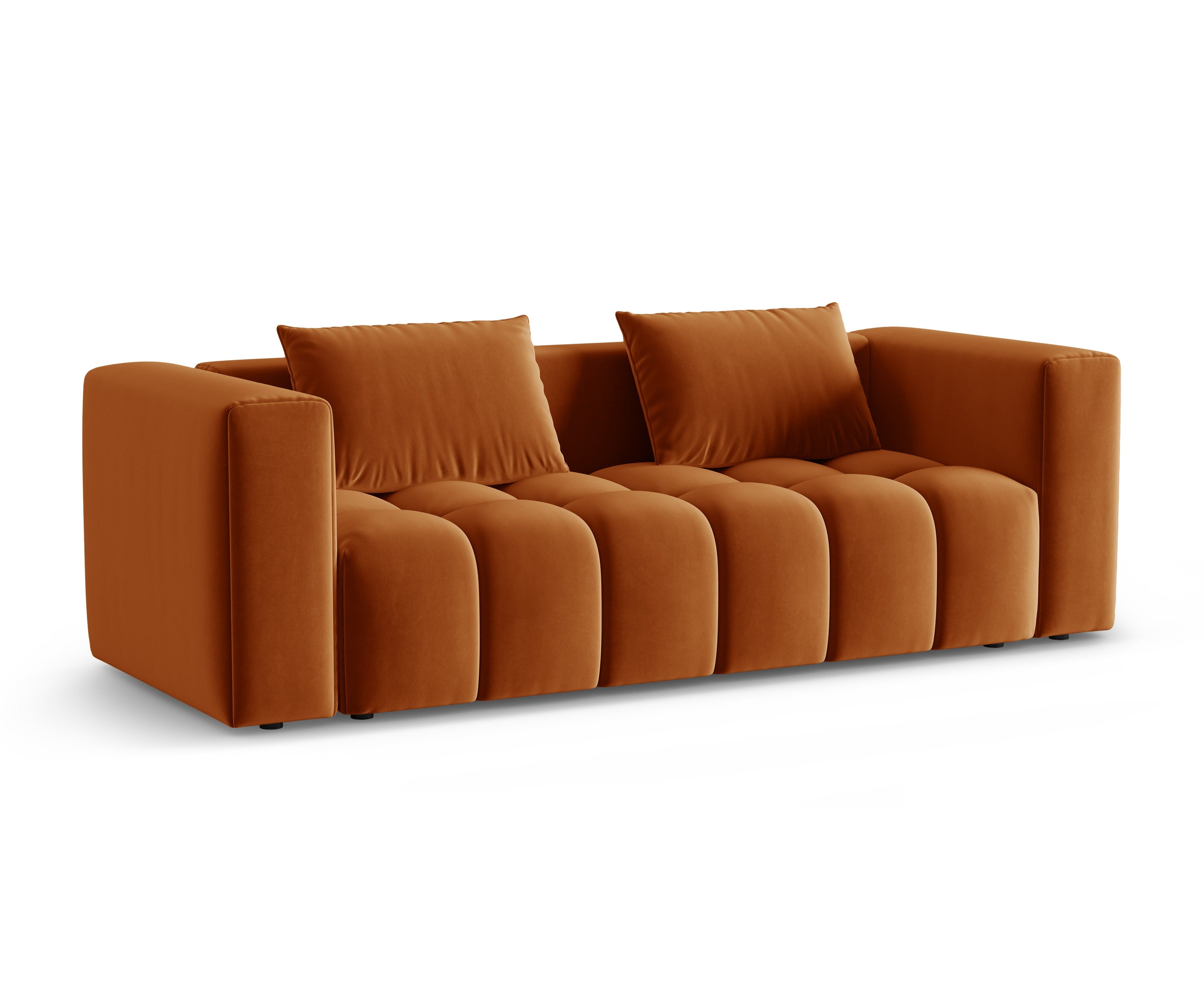 Sofa aksamitna 3-osobowa z funkcją spania VERONA ceglany