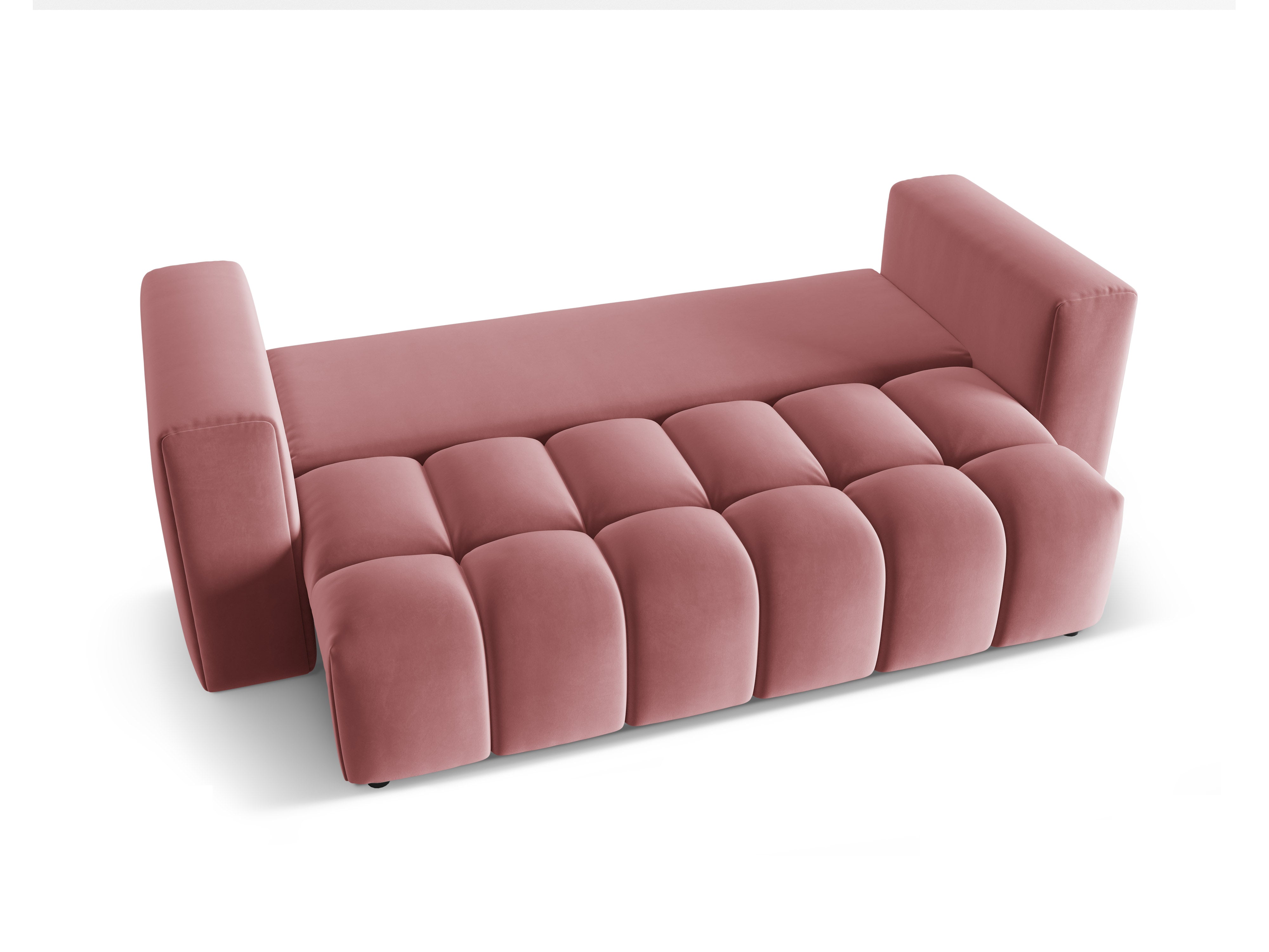 Sofa aksamitna 3-osobowa z funkcją spania VERONA różowy flamingo – Cosmopolitan Design