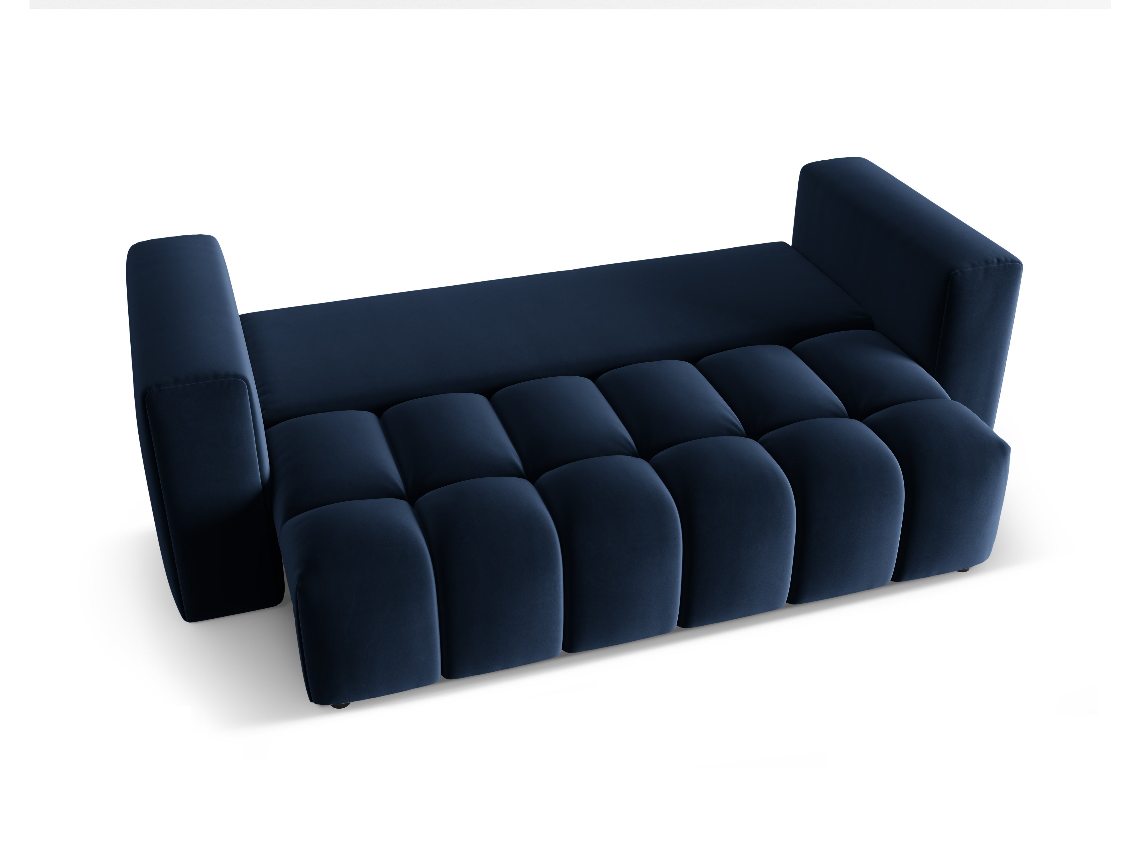Sofa aksamitna 3-osobowa z funkcją spania VERONA królewski niebieski – Cosmopolitan Design