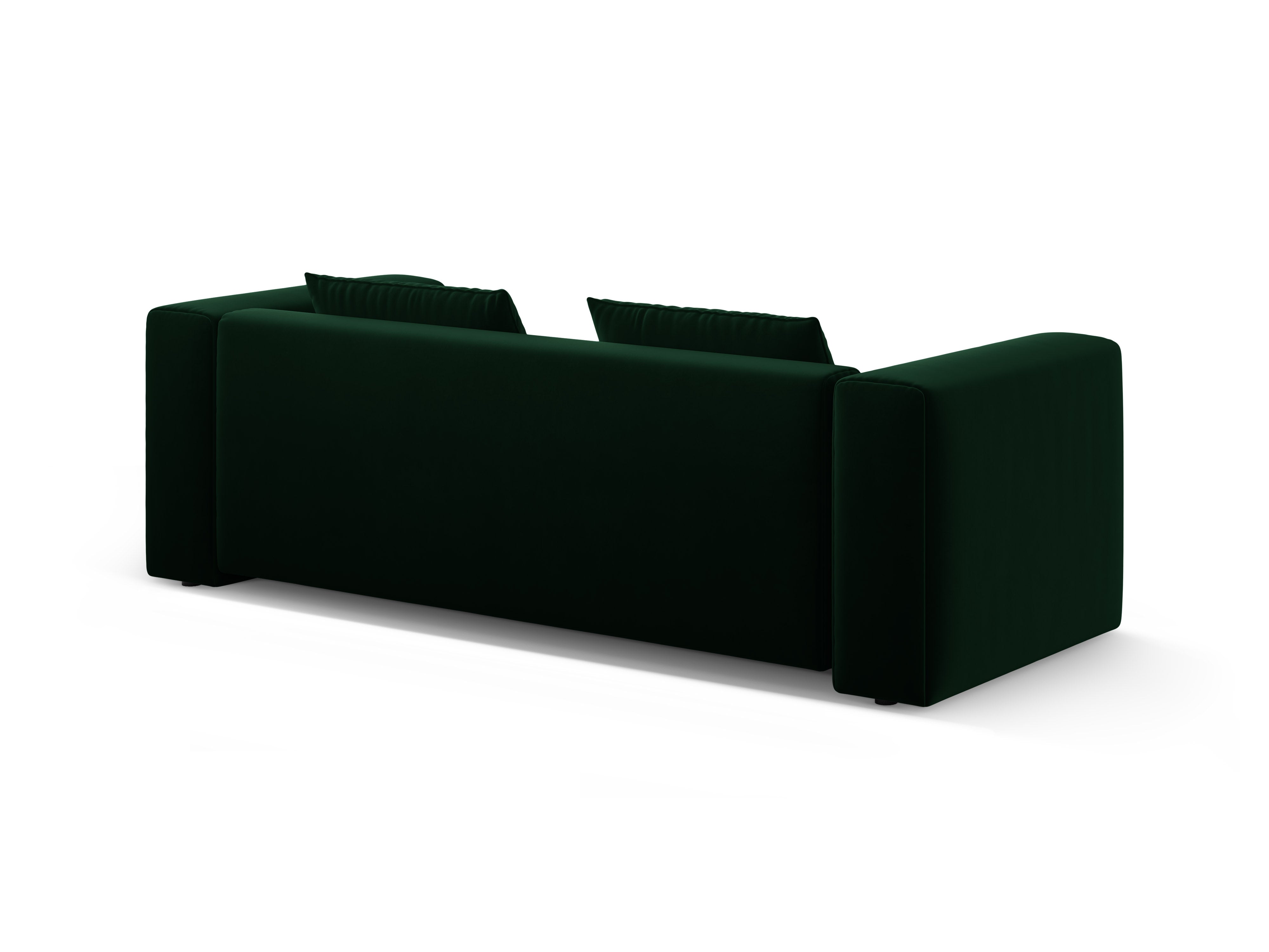 Sofa aksamitna 3-osobowa z funkcją spania VERONA butelkowy zielony – Cosmopolitan Design