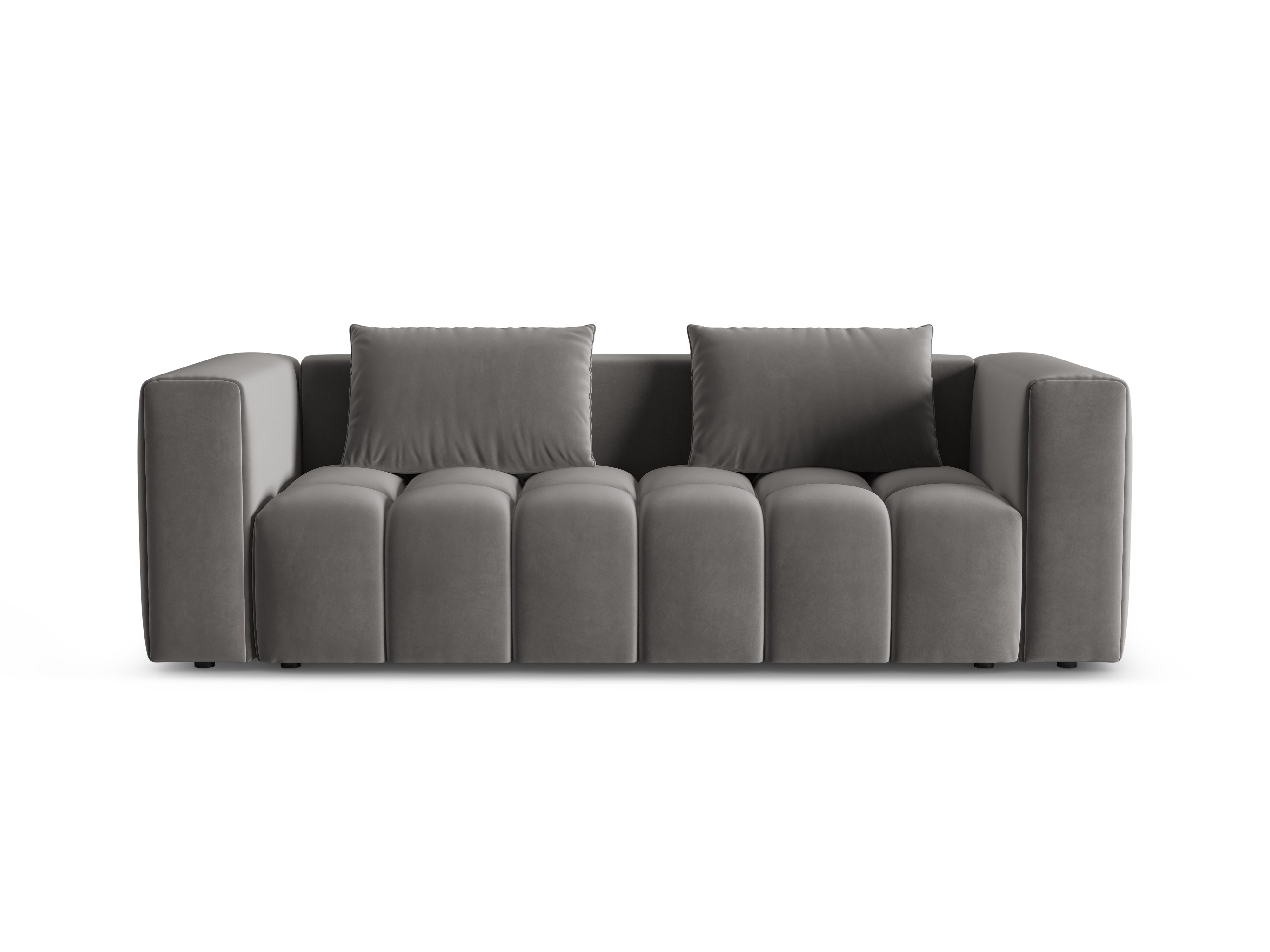 Sofa aksamitna 3-osobowa z funkcją spania VERONA szary – Cosmopolitan Design