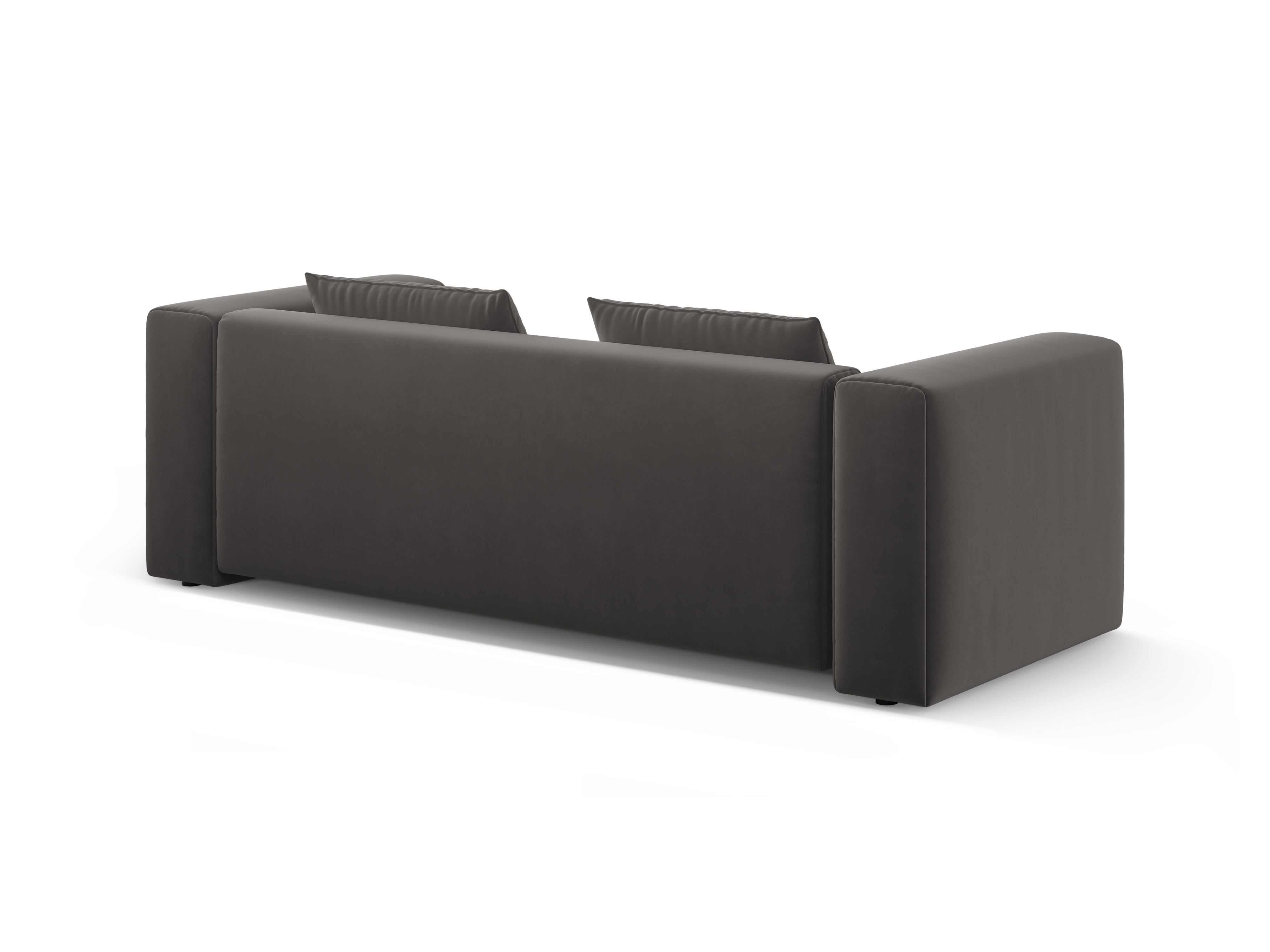 Sofa aksamitna 3-osobowa z funkcją spania VERONA szary – Cosmopolitan Design