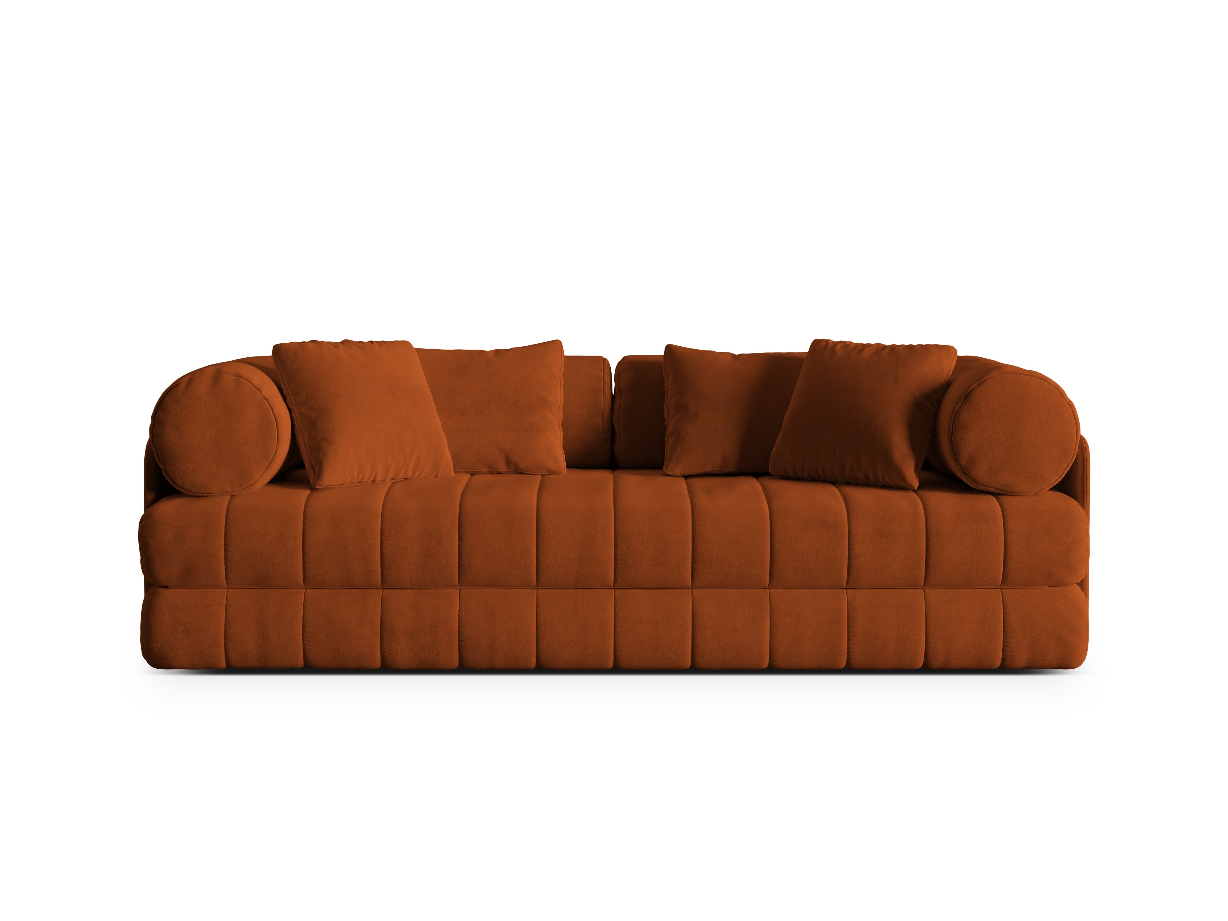 Velvet 3-Seater Sofa with Sleeping Function KEMI Terracotta