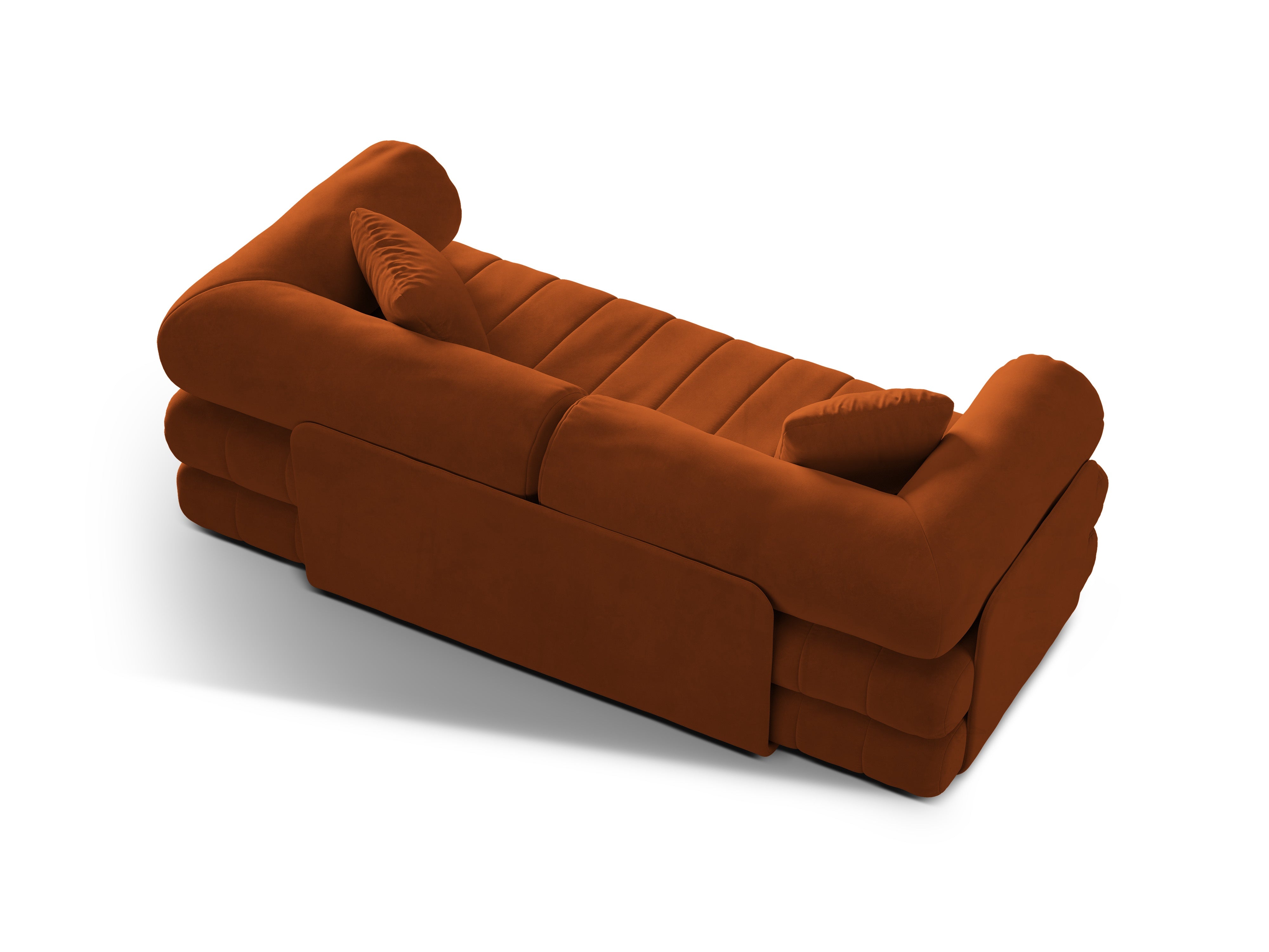 Velvet 3-Seater Sofa with Sleeping Function KEMI Terracotta