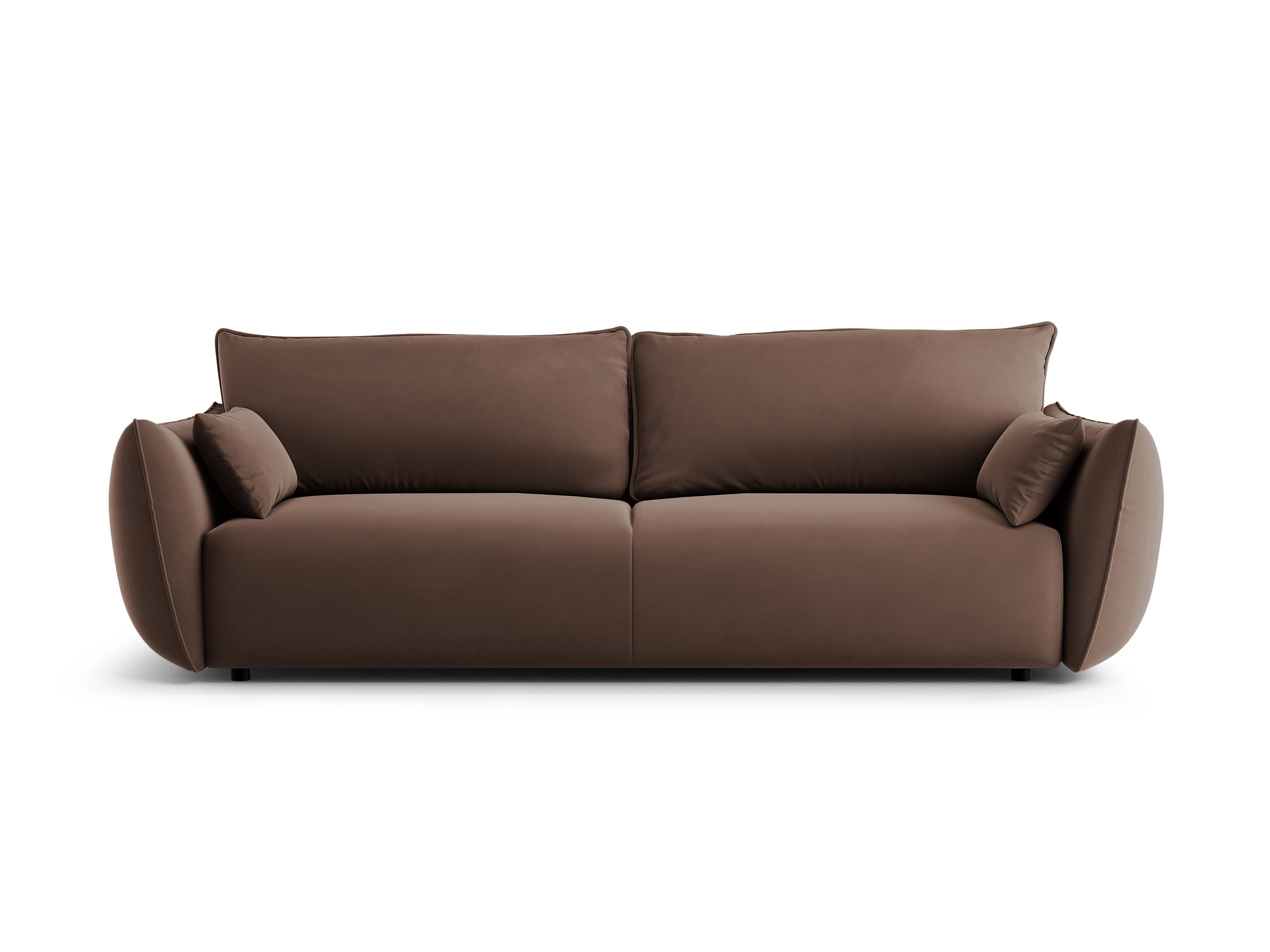 Sofa van fluweel met slaapfunctie MATERA chocolade