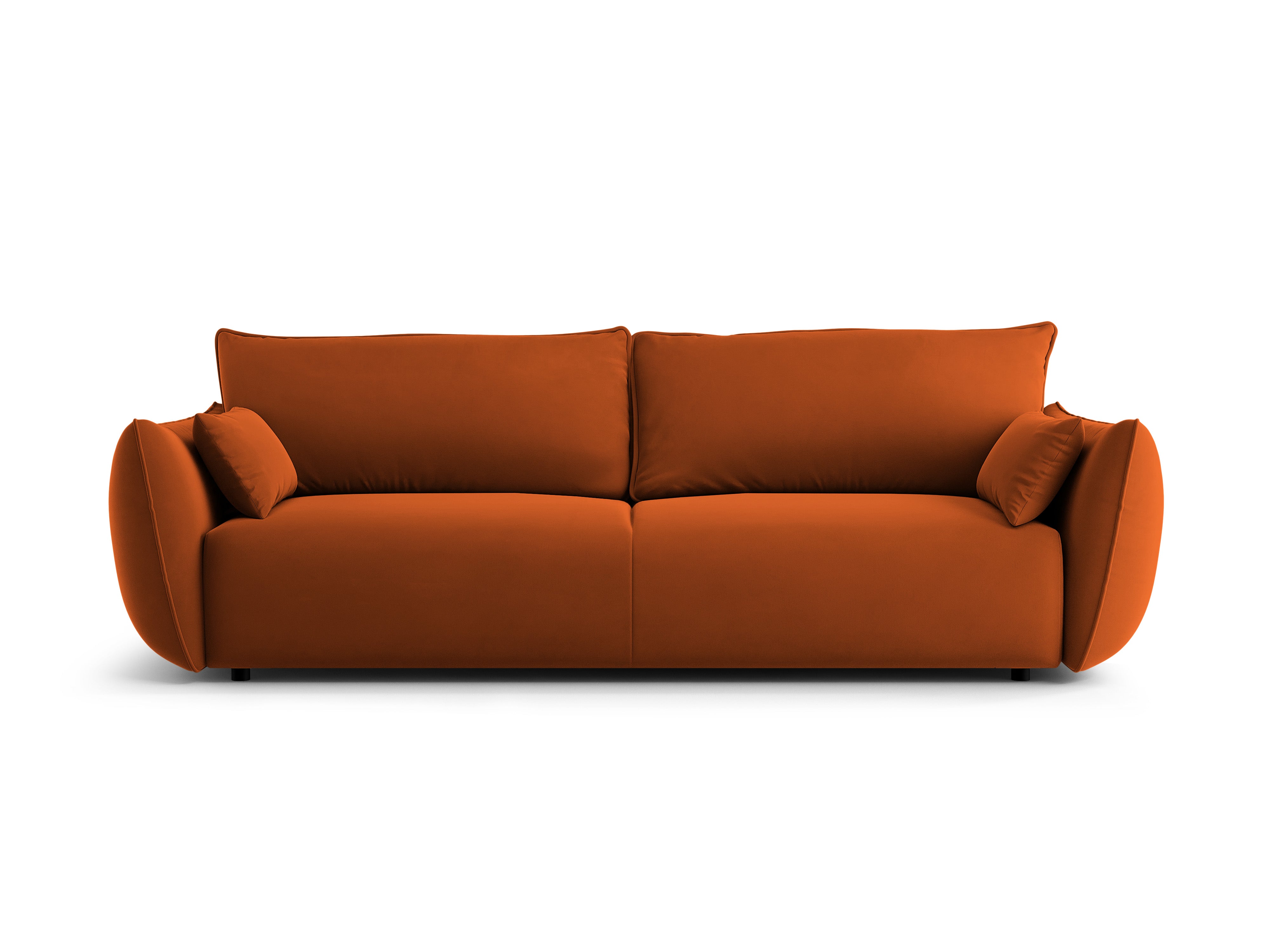 Sofa van fluweel met slaapfunctie MATERA baksteenrood