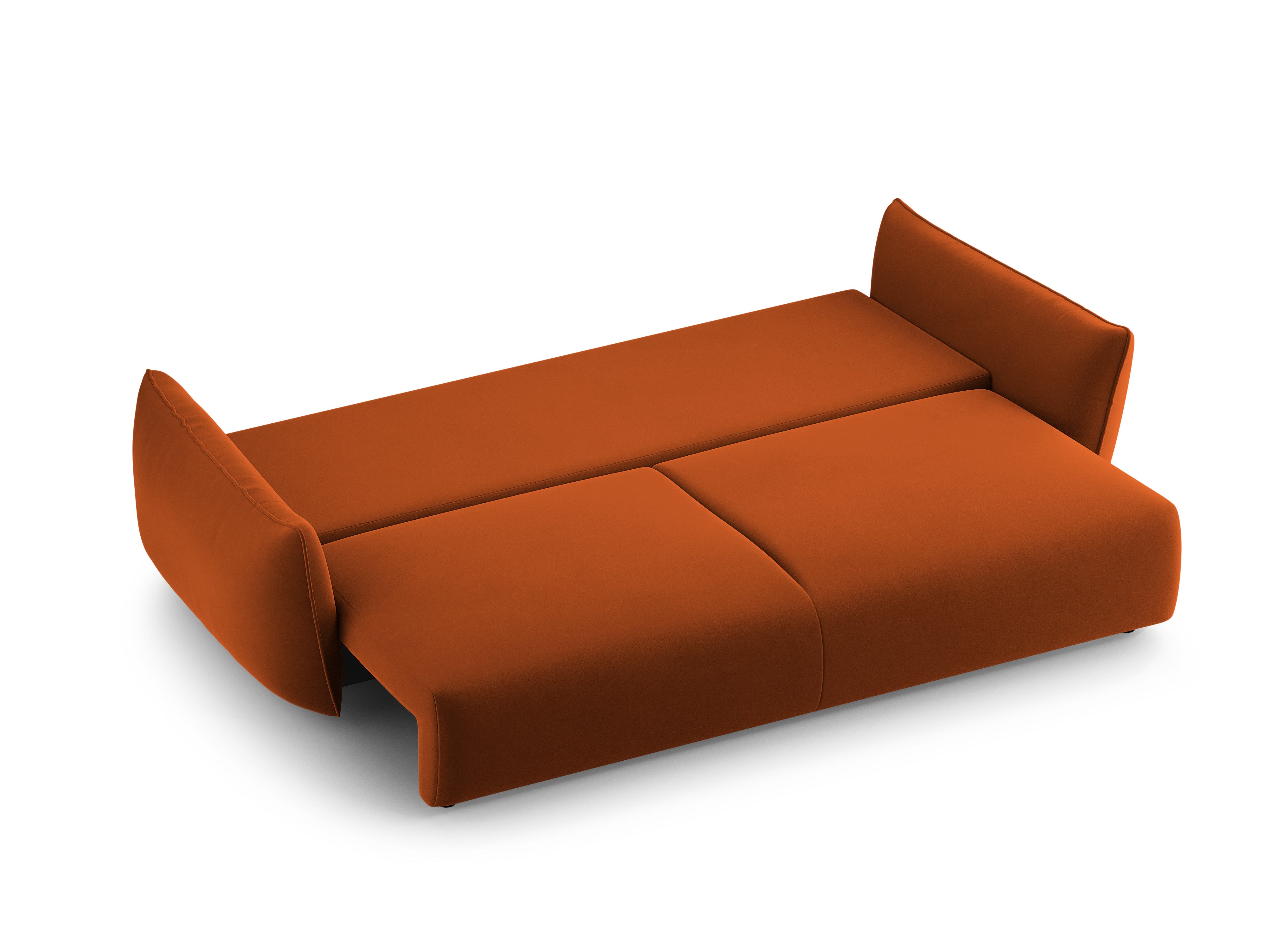 Sofa van fluweel met slaapfunctie MATERA baksteenrood